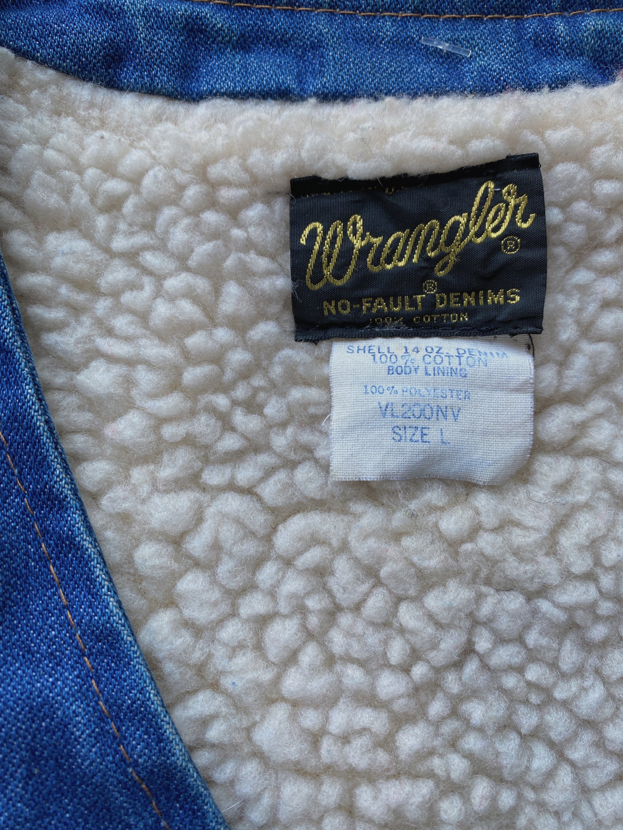 1970's Wrangler Shearling Denim Vest