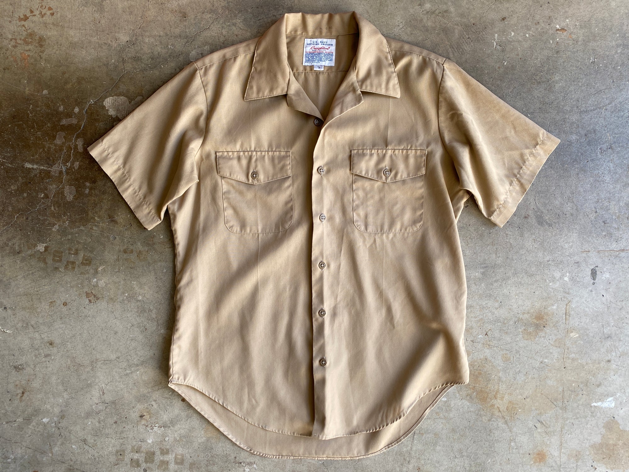 Khaki Military Button Down S/S