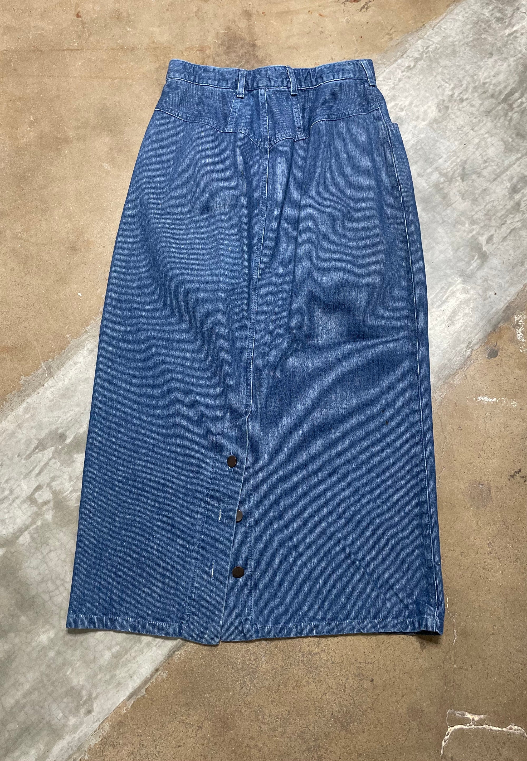 Vintage Denim Long Skirt