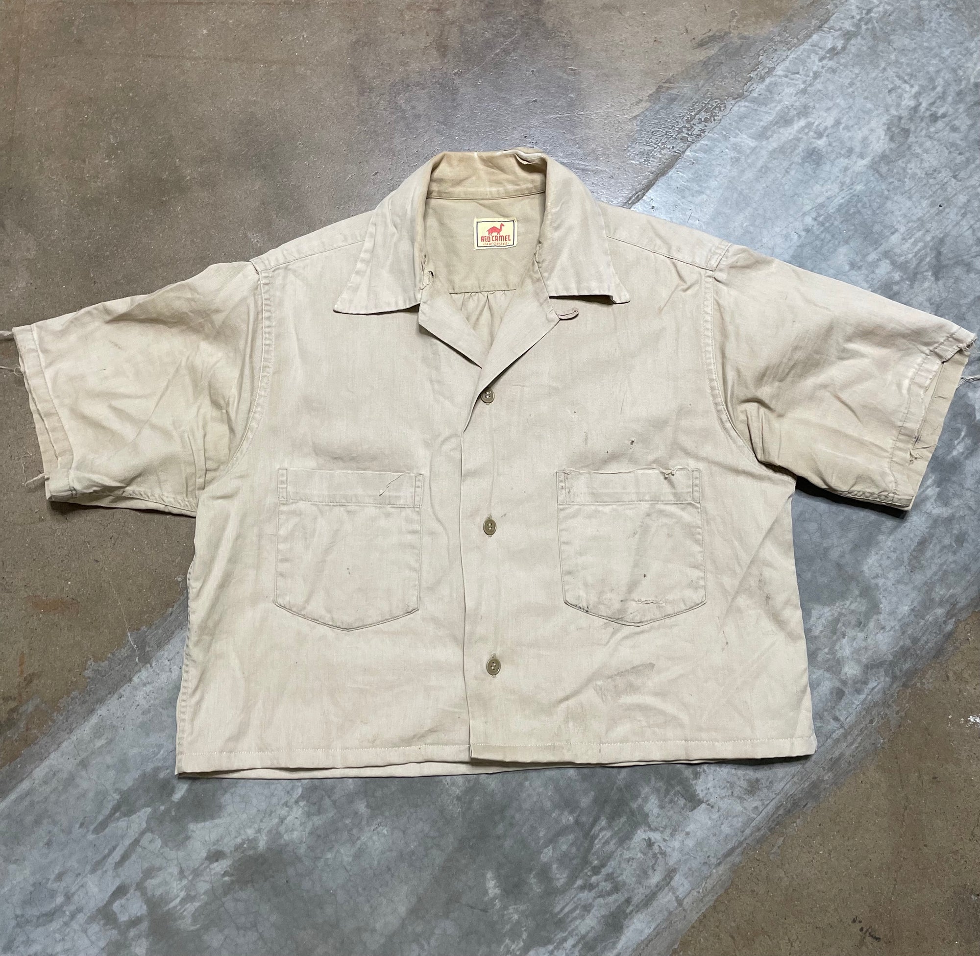Vintage Khaki Cropped Button Down