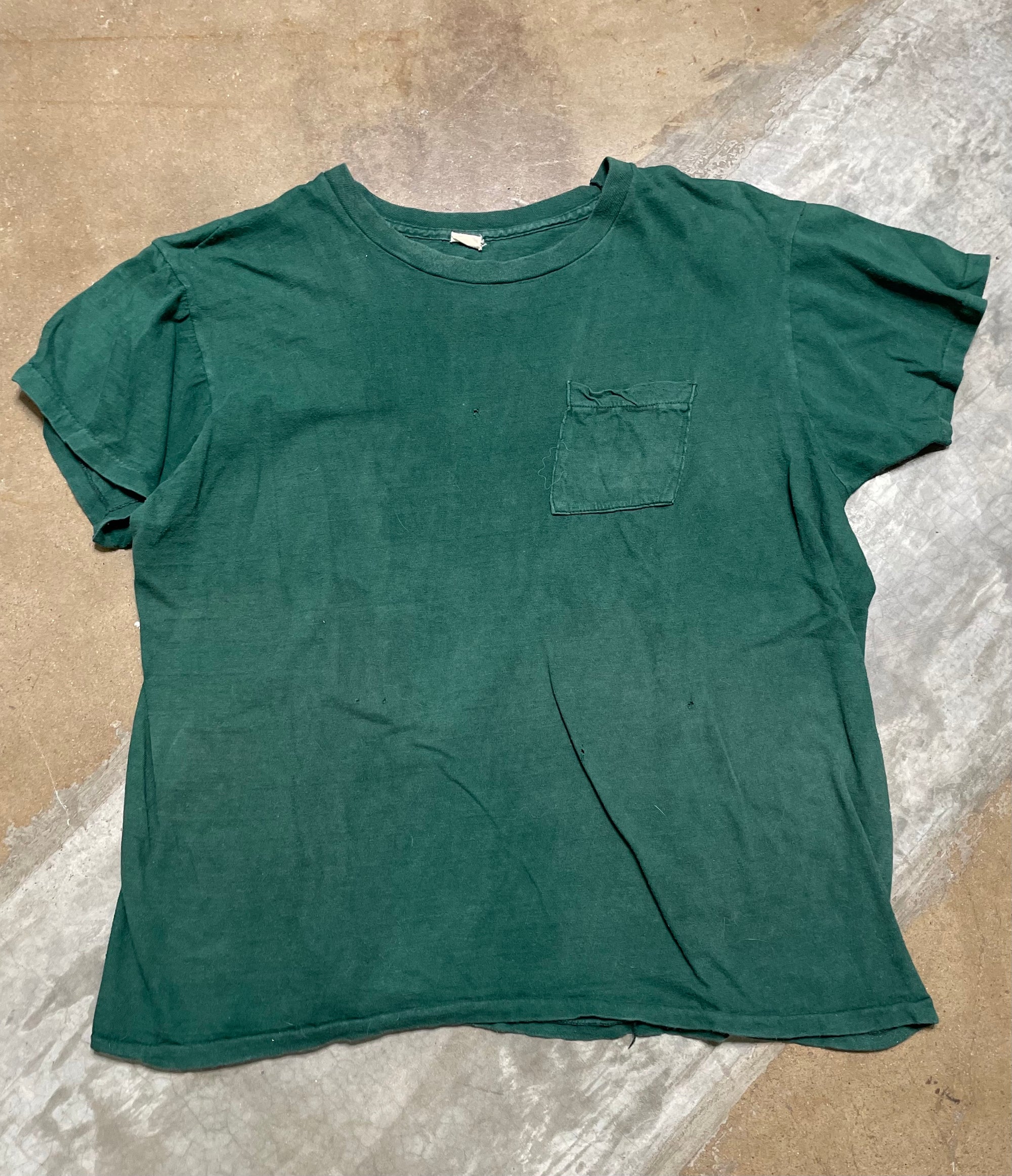Vintage Fruit Of the Loom Dark Green Pocket Tee