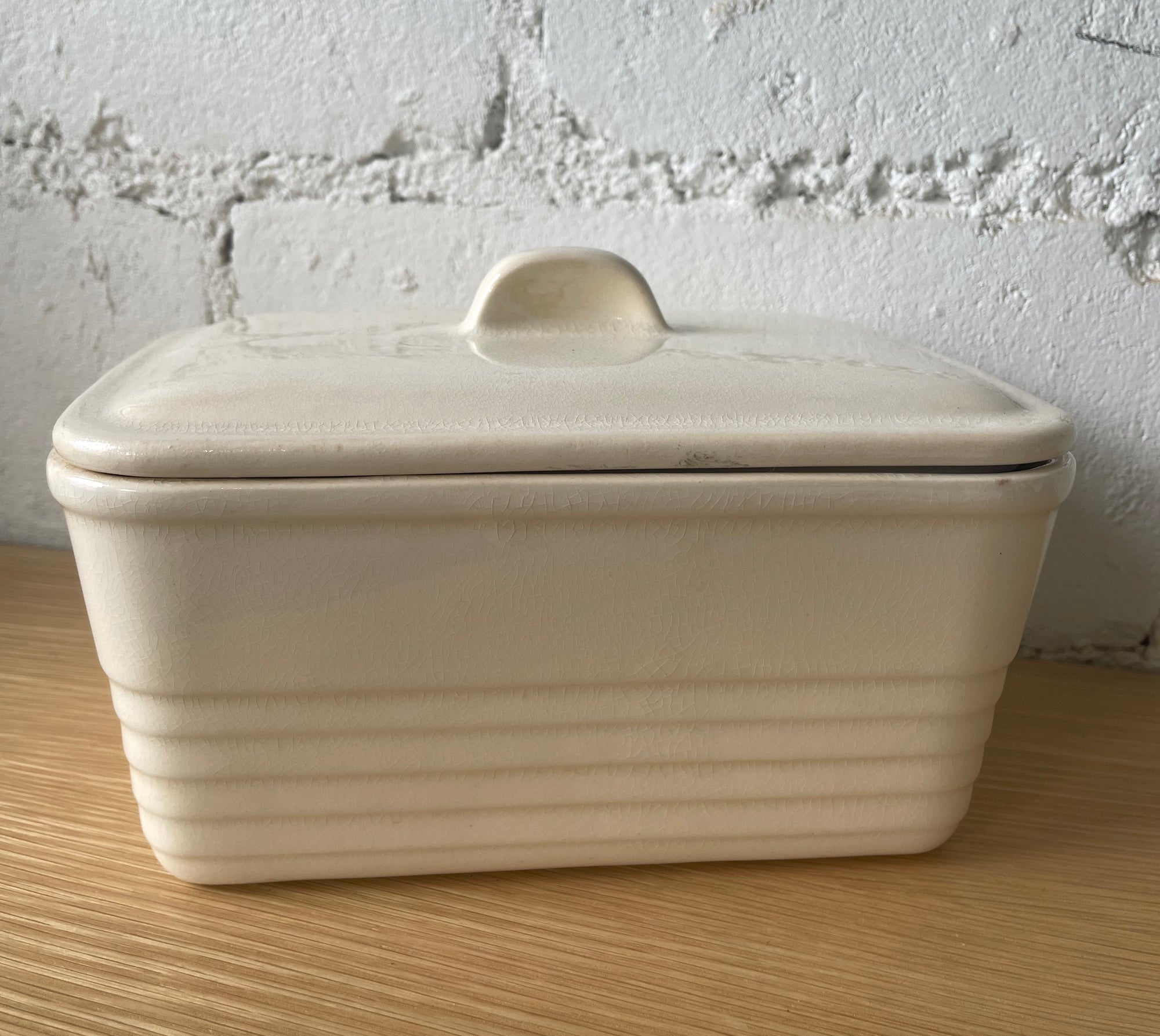 Vintage Cream Ceramic Container