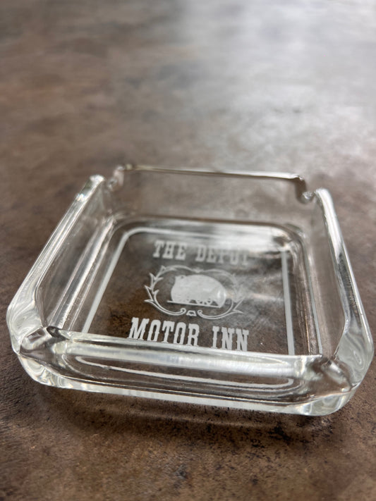 The Depot Motor Inn Glass Ashtray