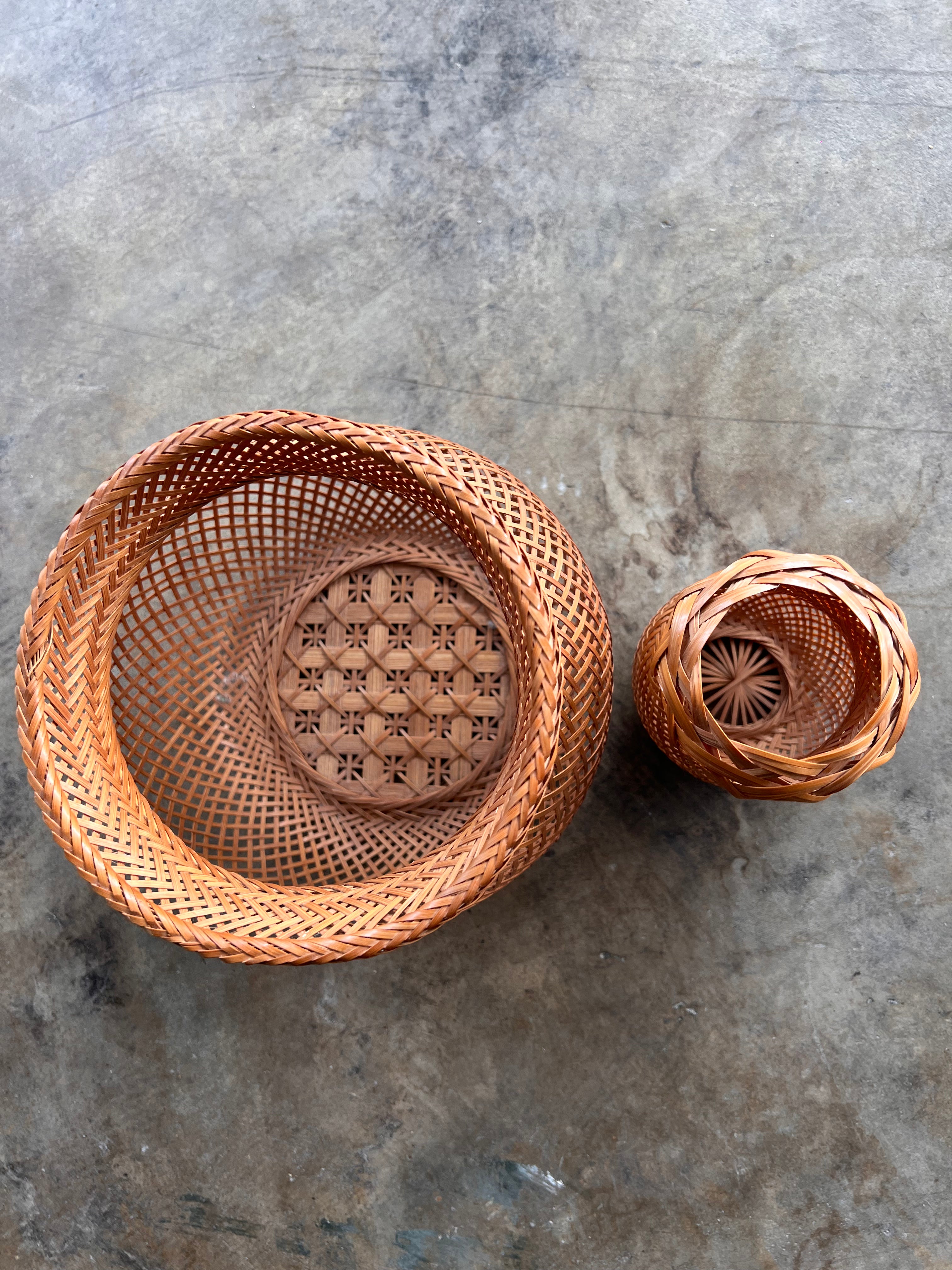 Set of 2 Tall Woven Baskets