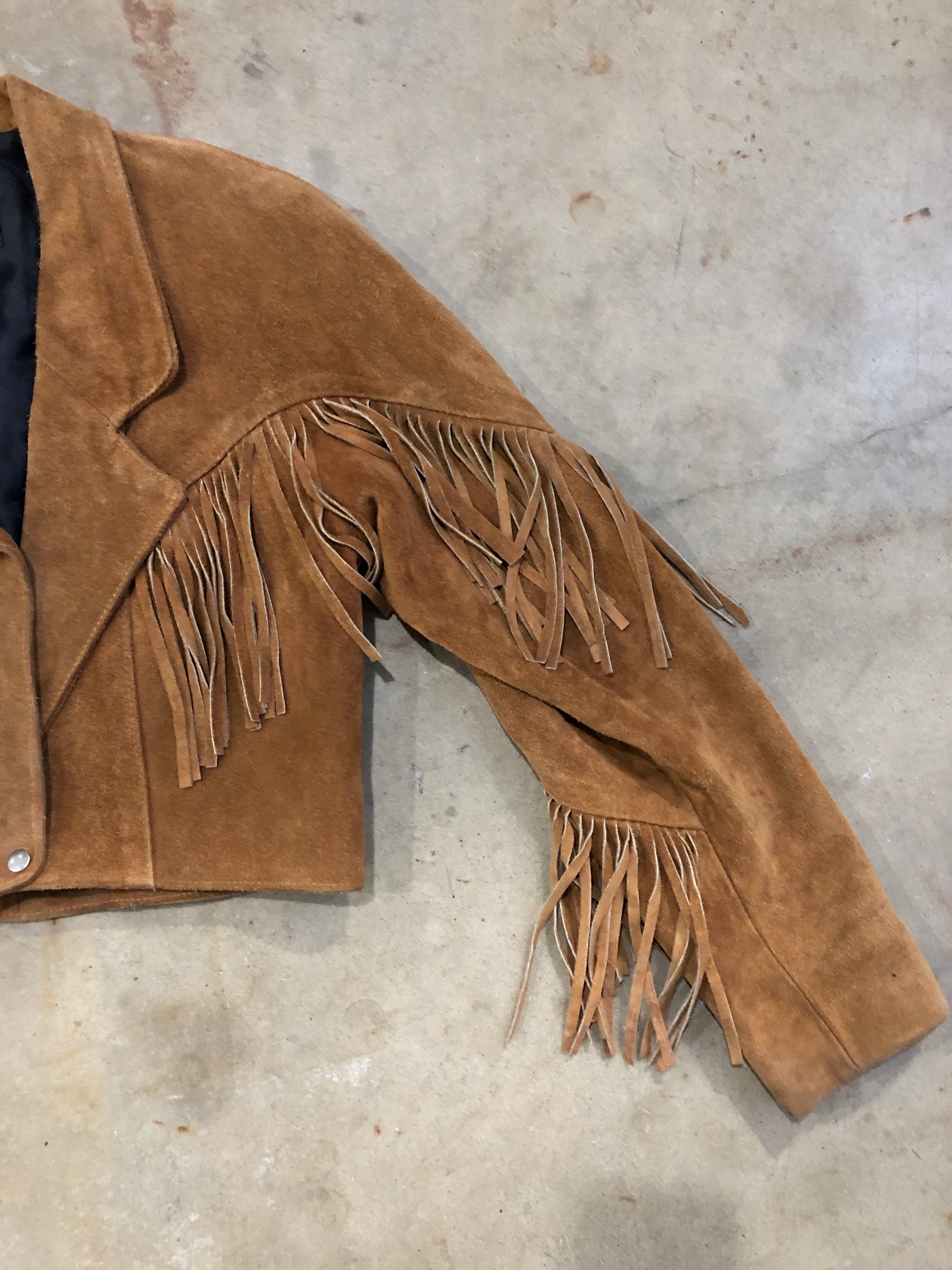 Vintage Cropped Fringe Jacket