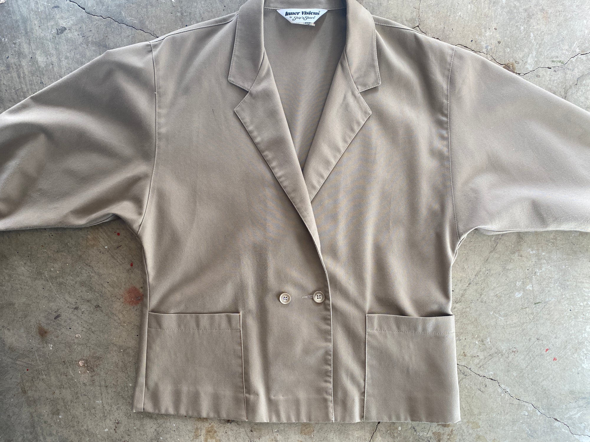 Beige Dolman Double Breasted Jacket