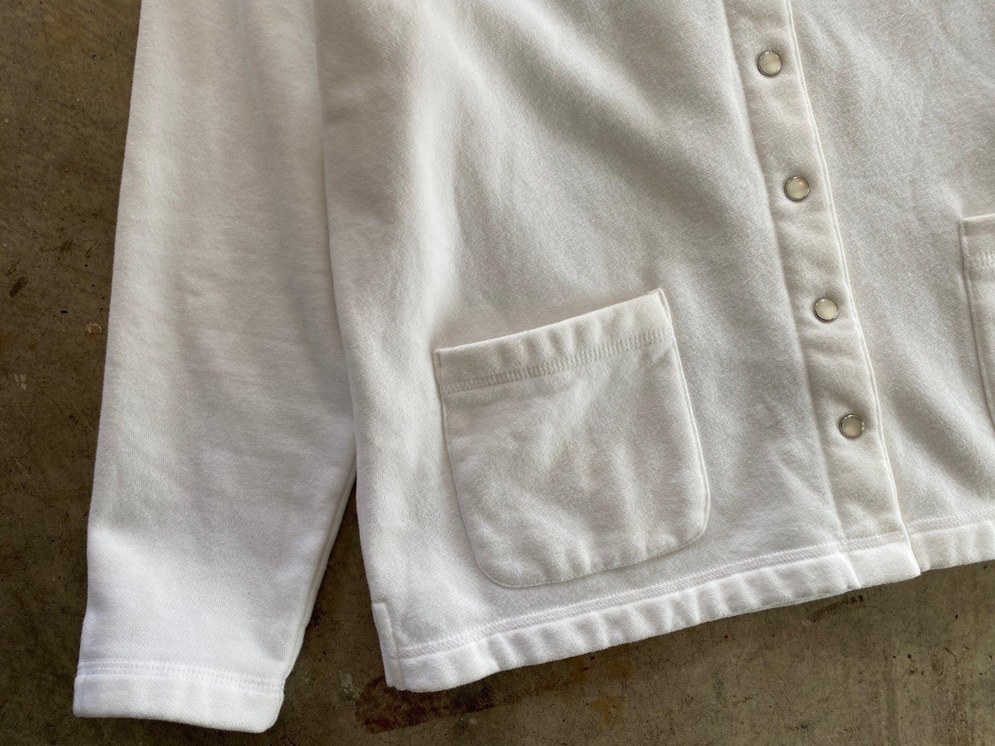Vintage White Snap Front Cardigan
