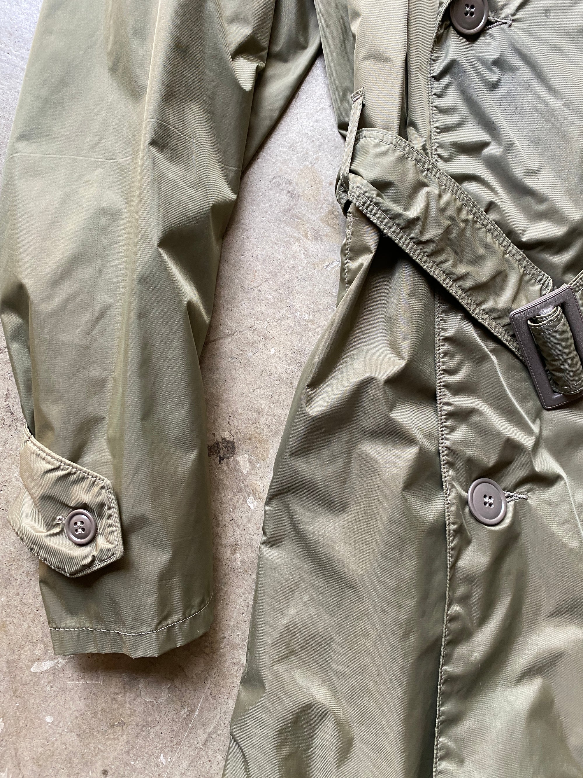 Olive Military Issue Rain Trench Coat
