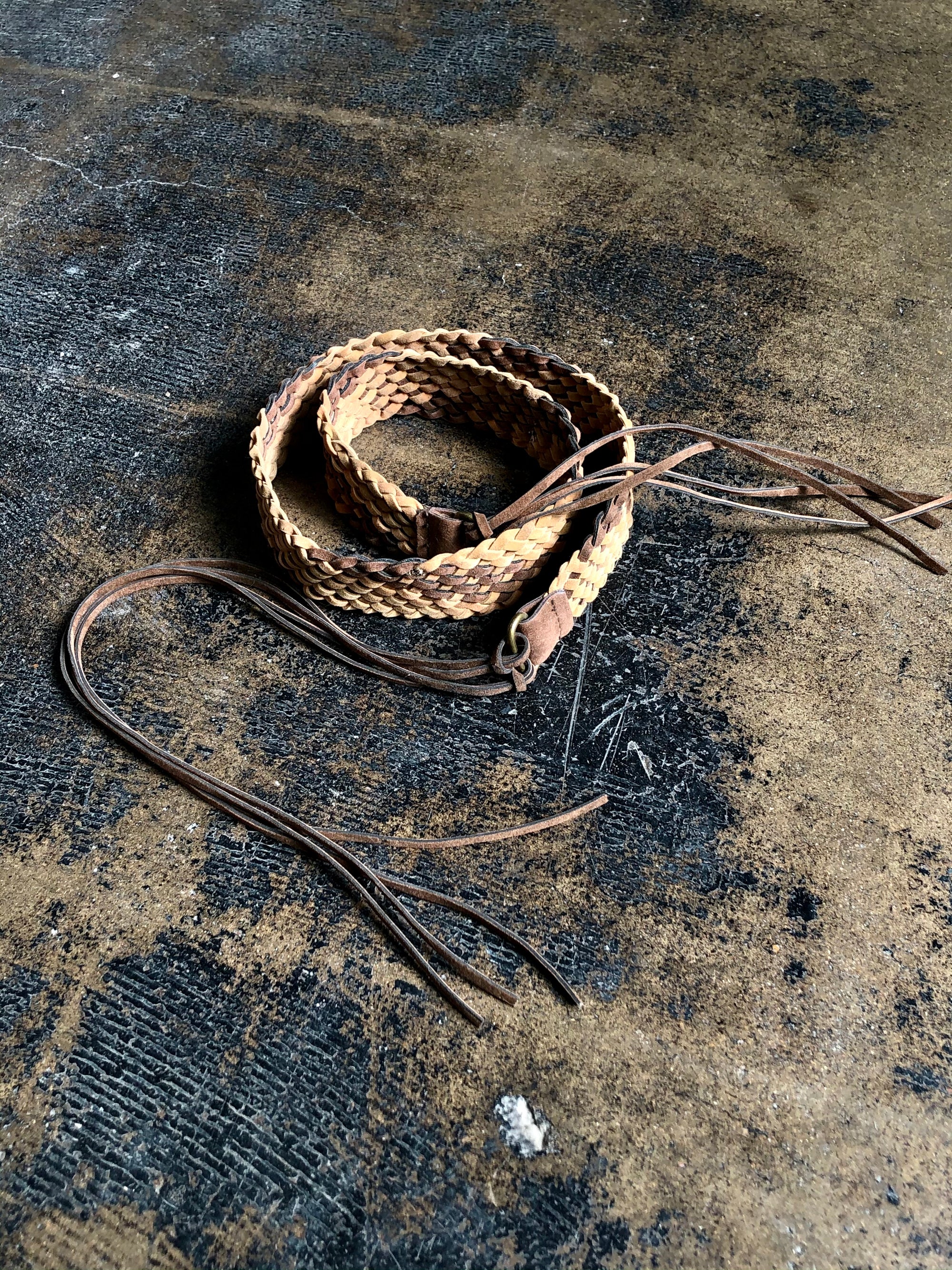 Vintage Braided Leather Belt