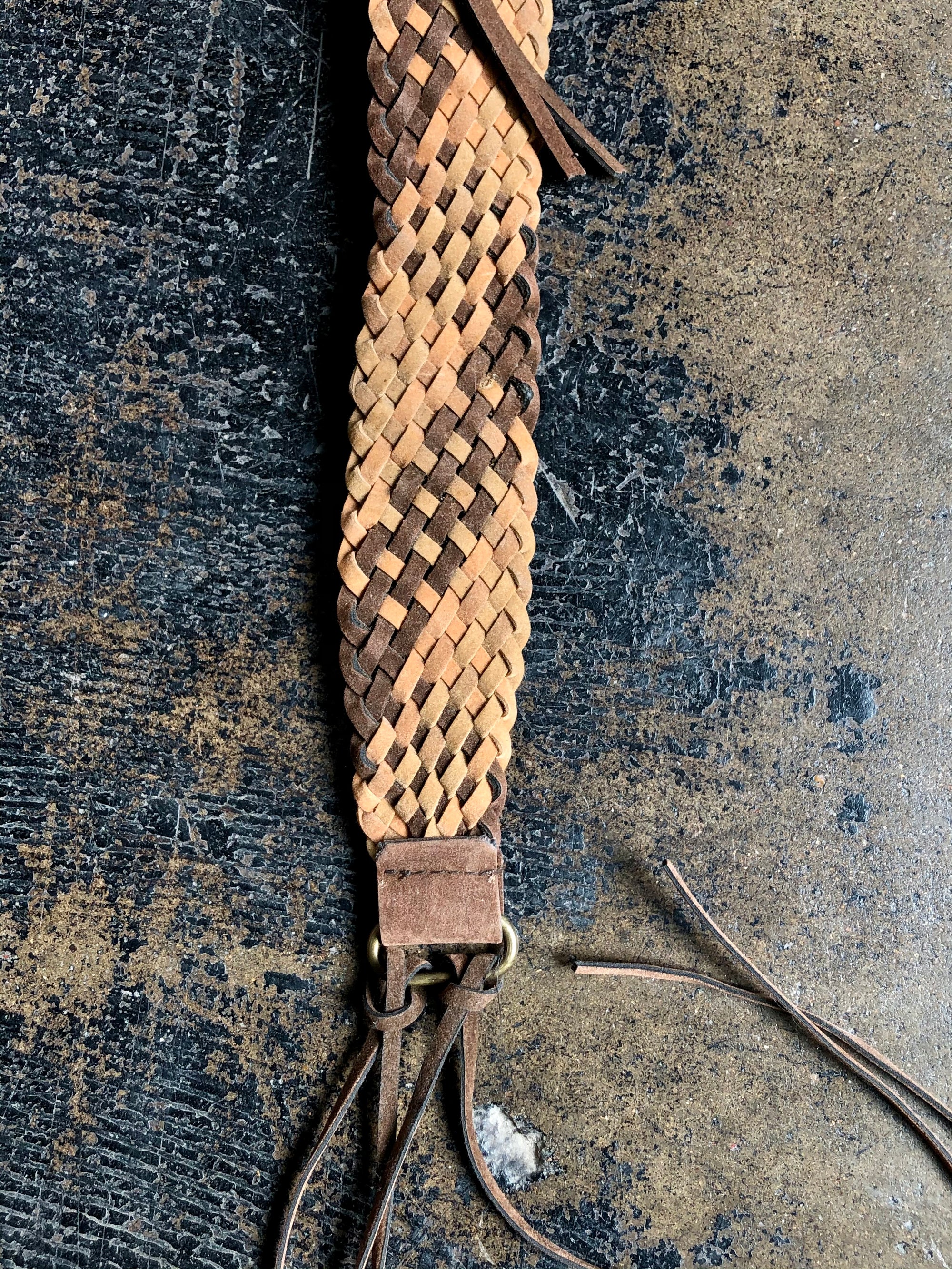Vintage Braided Leather Belt