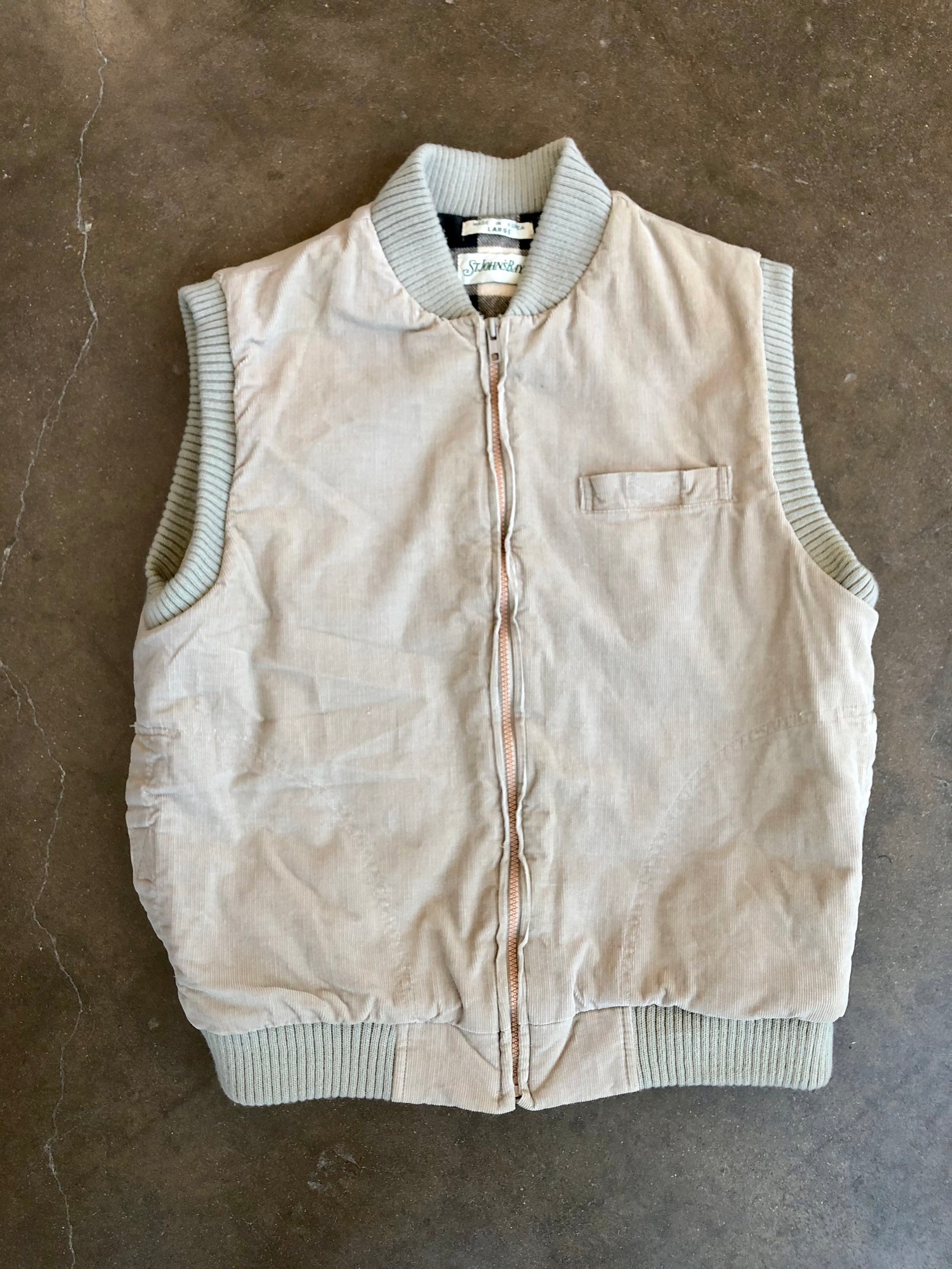 Vintage Beige Corduroy Vest