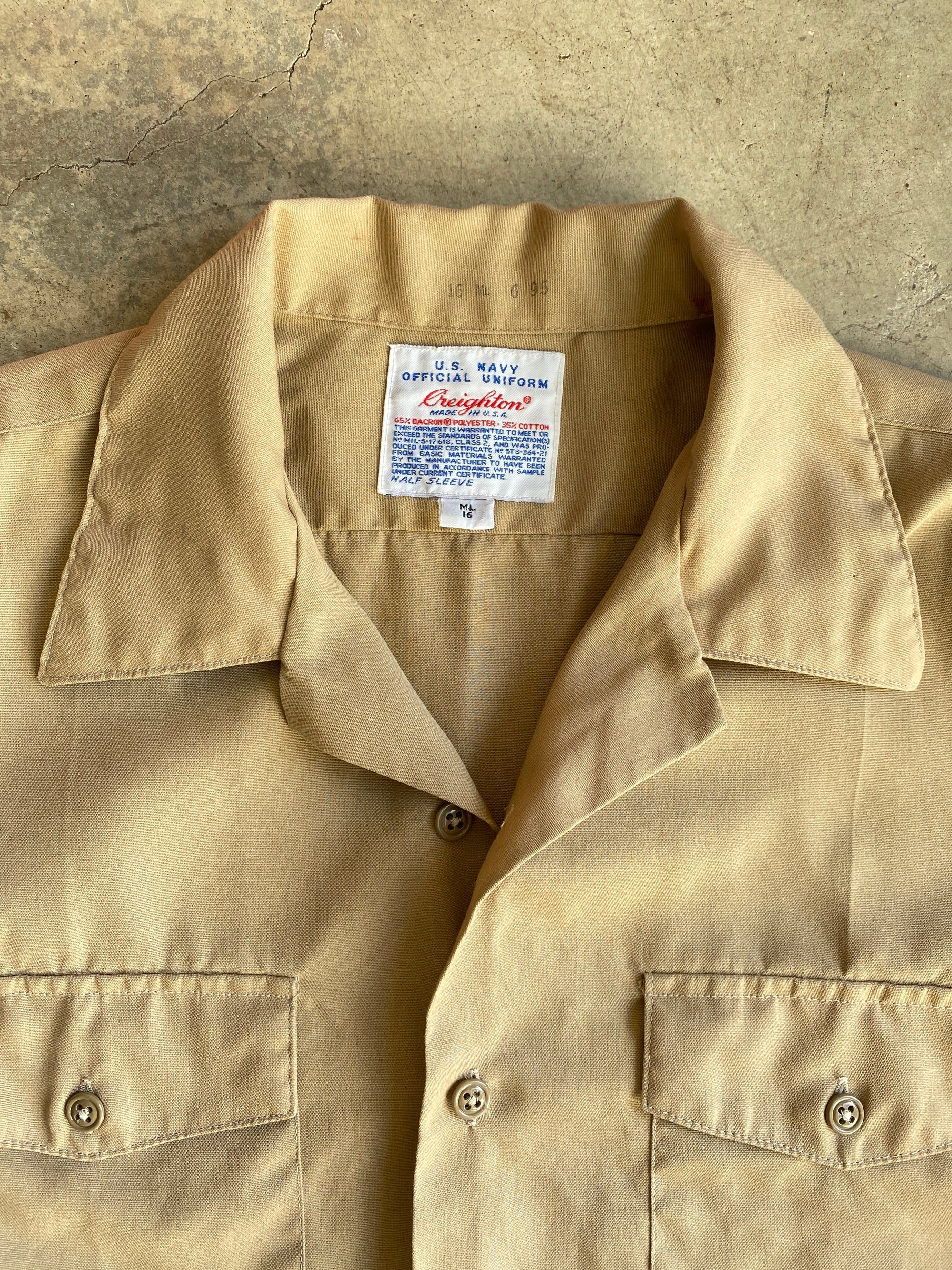 Khaki Military Button Down S/S