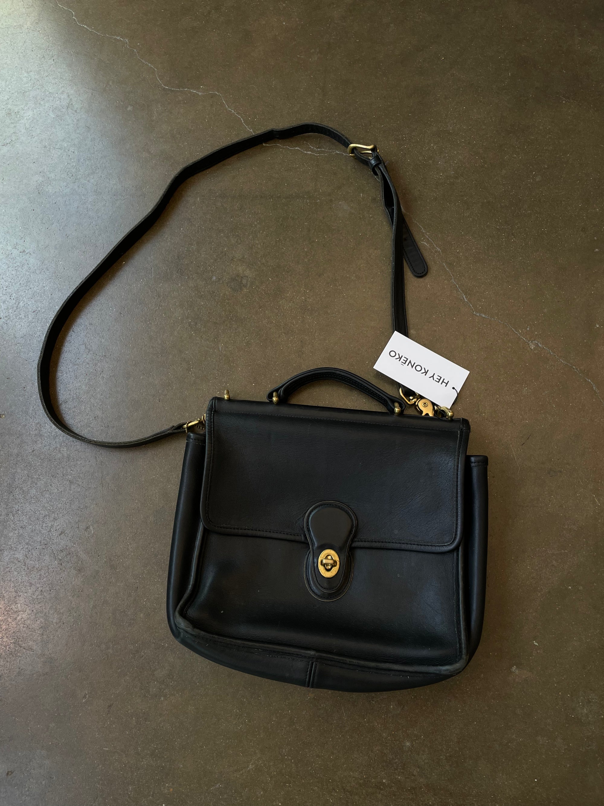Vintage Black Leather Coach Purse