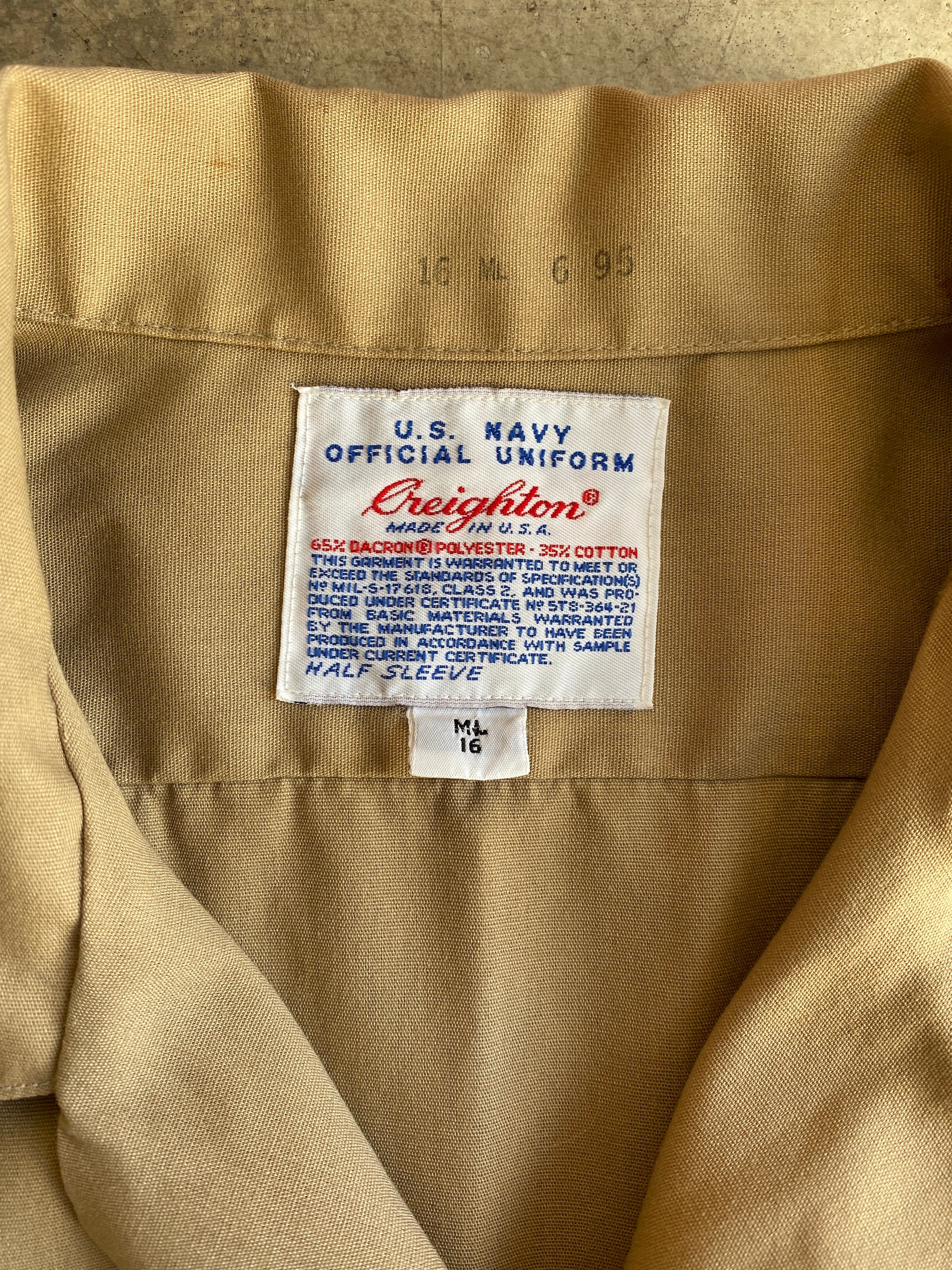 Khaki Military Button Down S/S