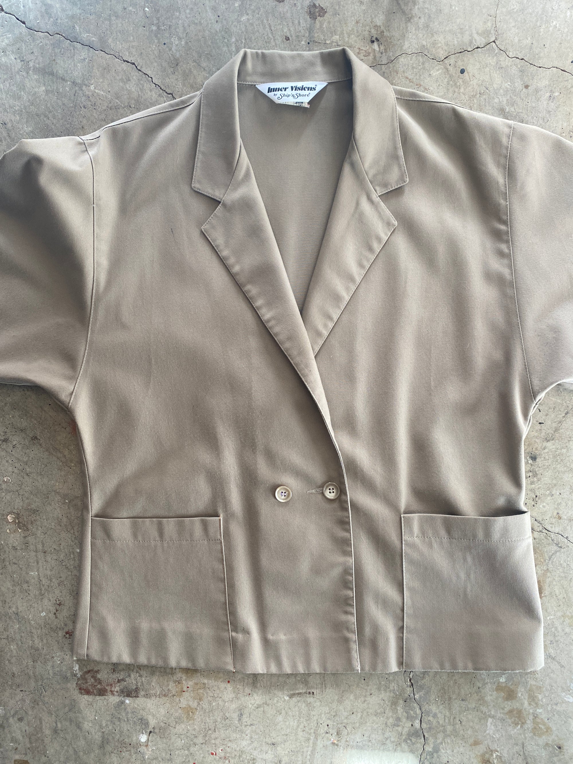 Beige Dolman Double Breasted Jacket