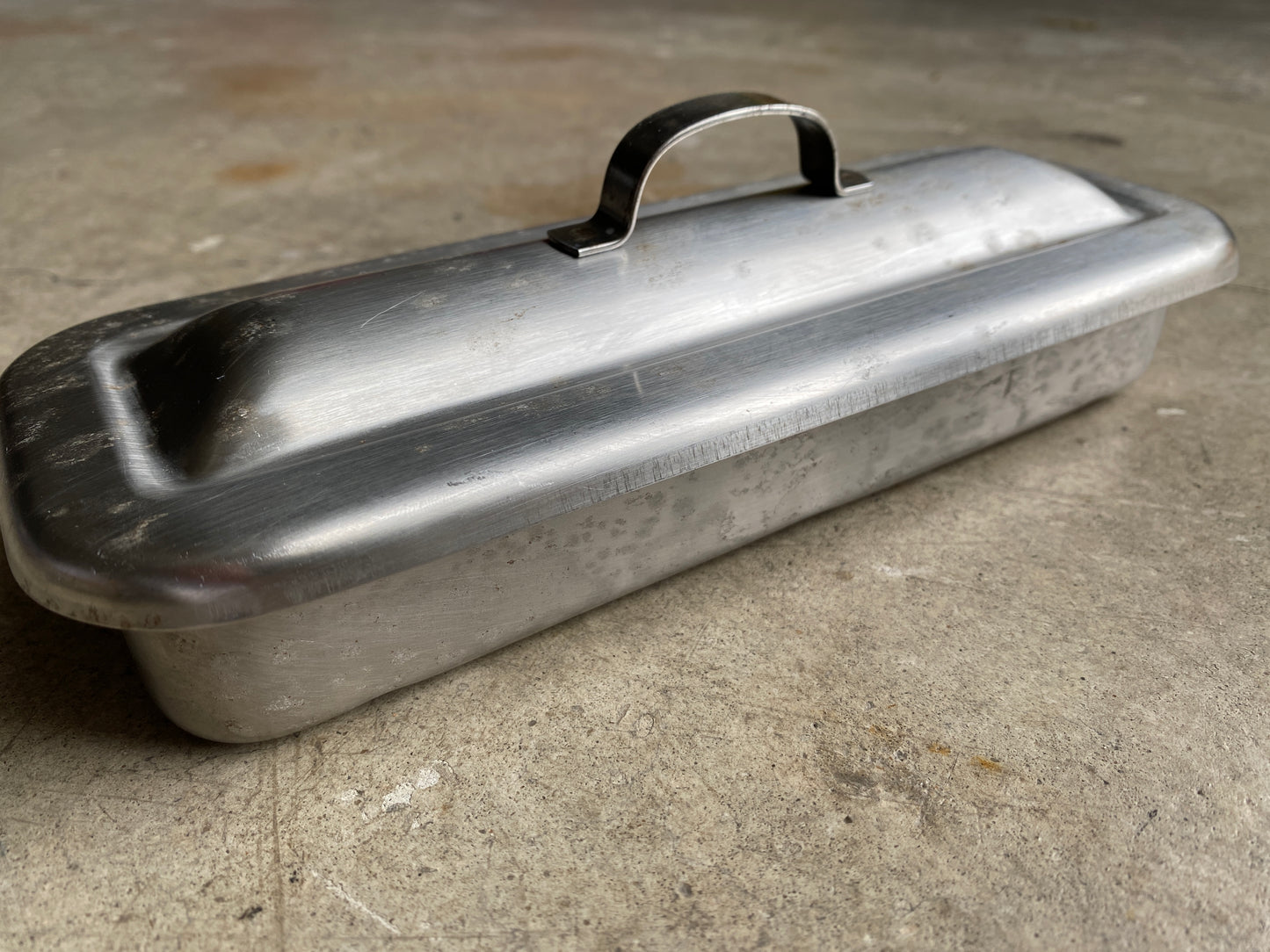 Silver Rectangular Lidded Container