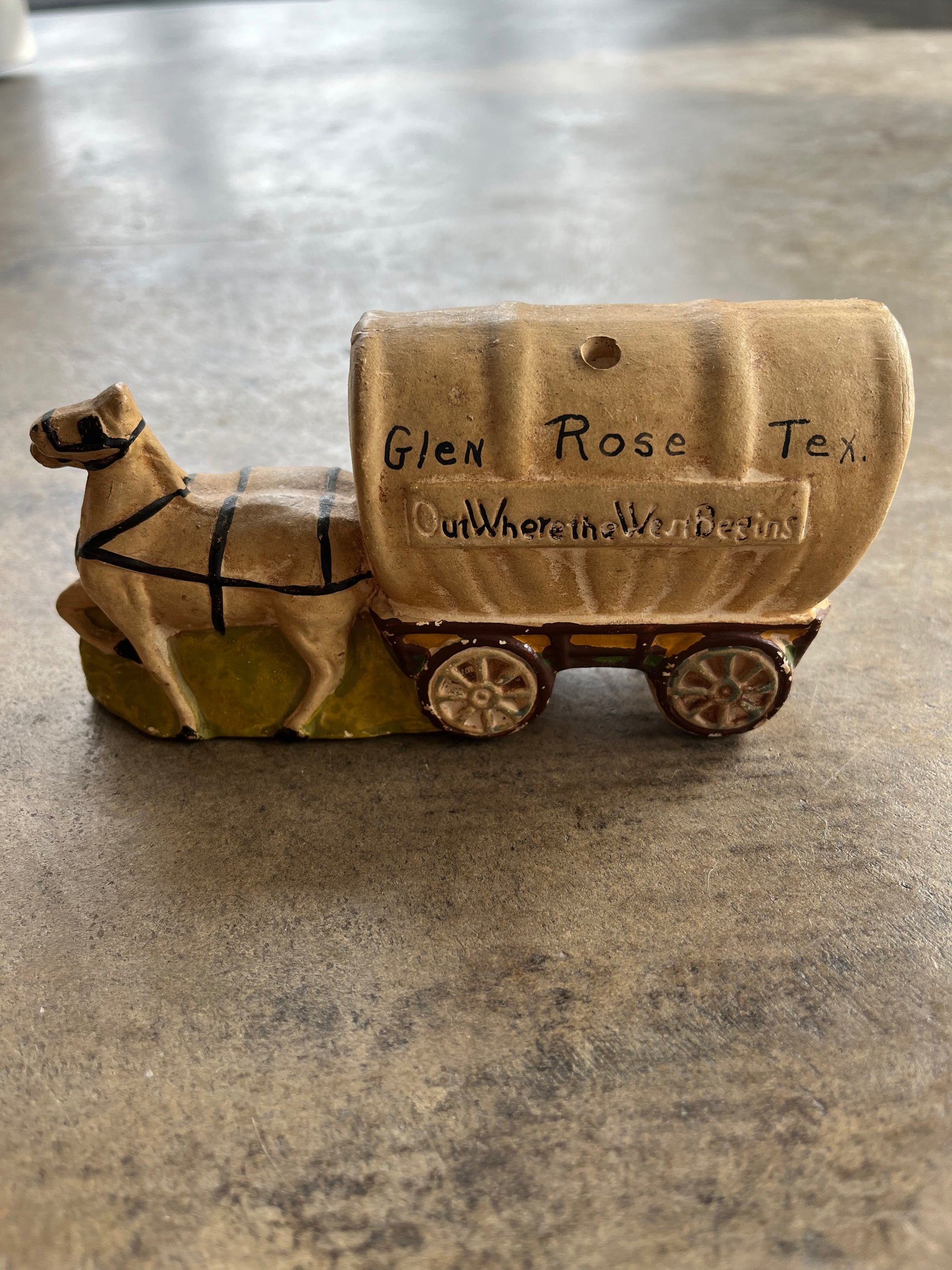 Ceramic Horse Drawn Wagon