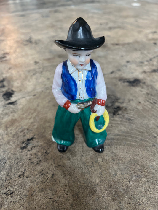 Cowboy with Black Hat Figurine