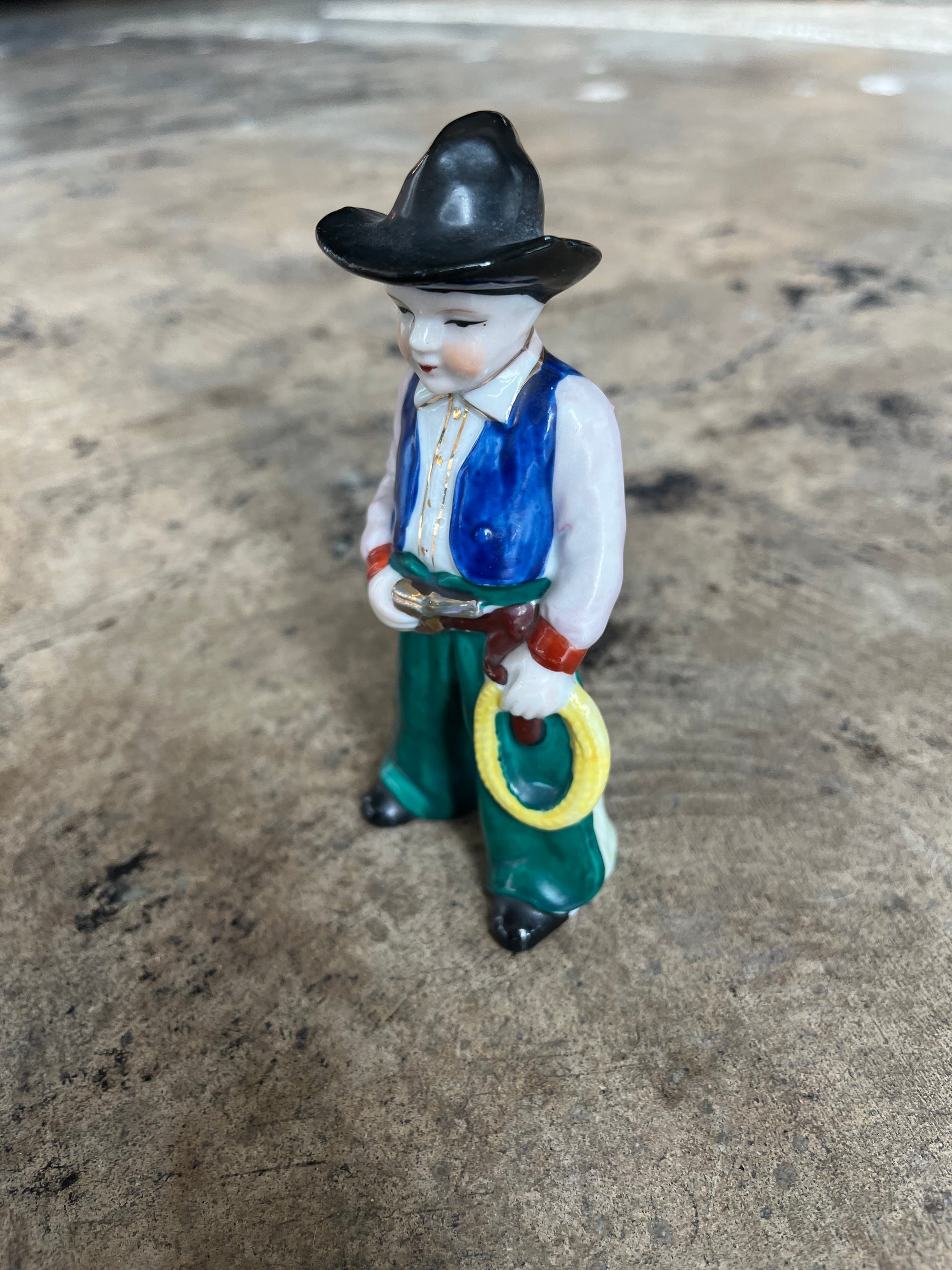 Cowboy with Black Hat Figurine
