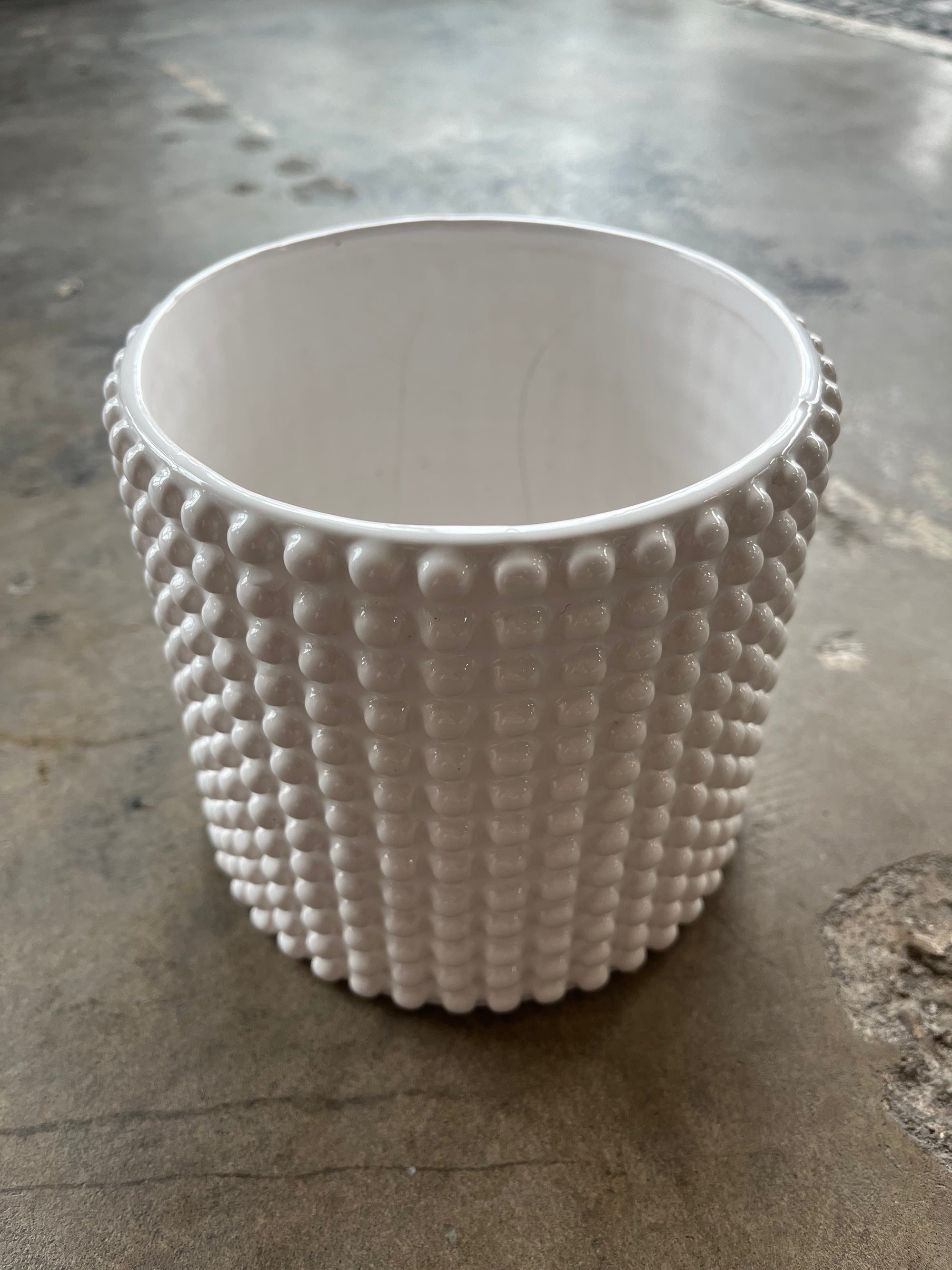 Modern White Bumpy Planter