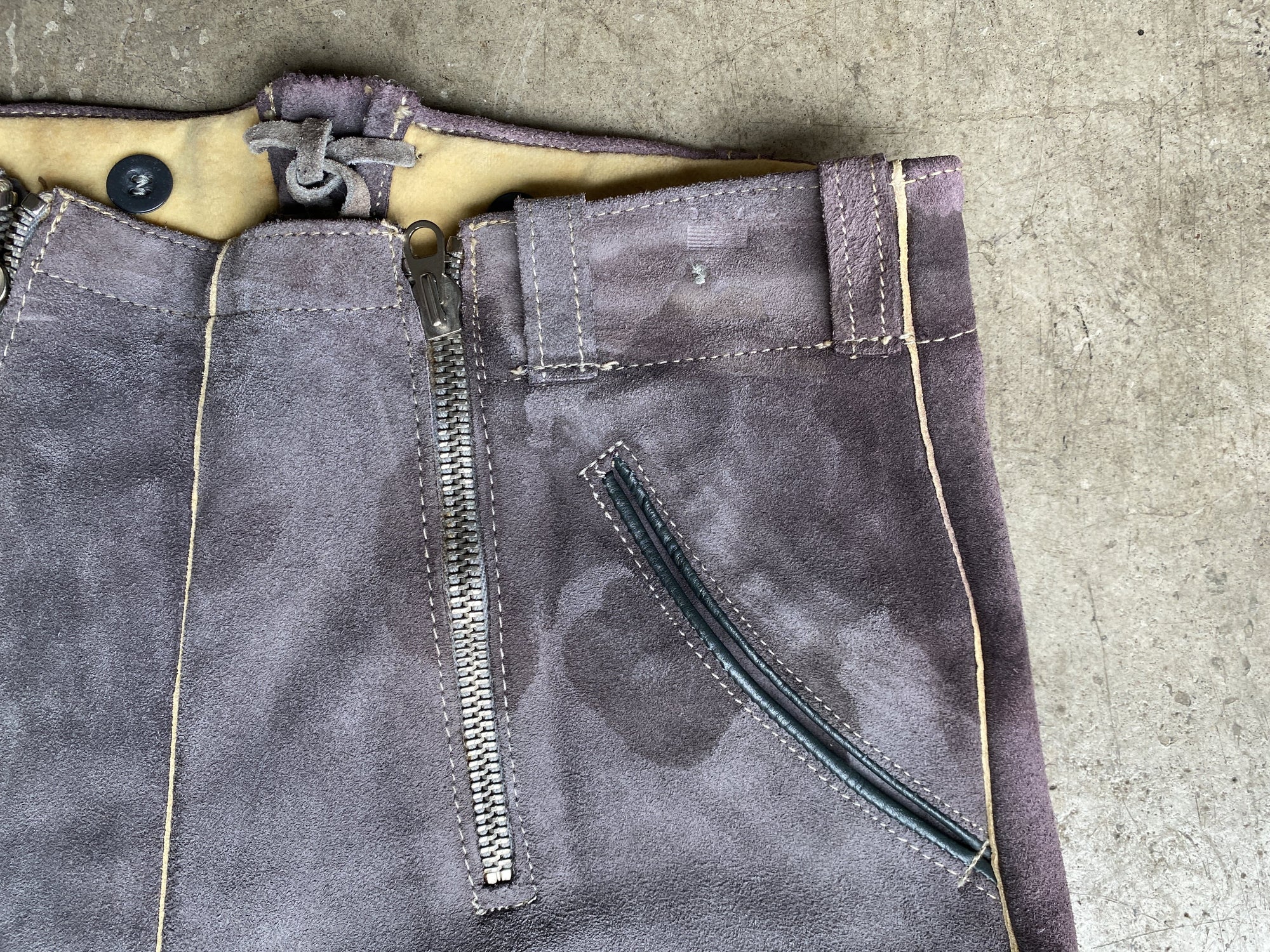 Vintage Lavender Suede Lederhosen Shorts