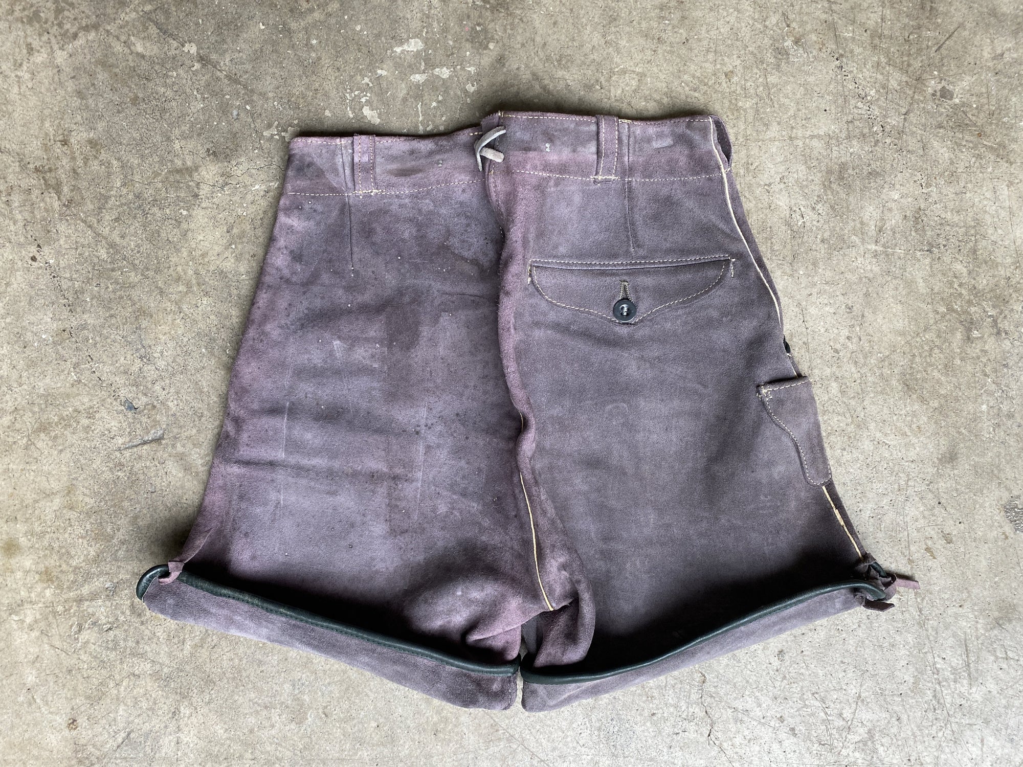 Vintage Lavender Suede Lederhosen Shorts