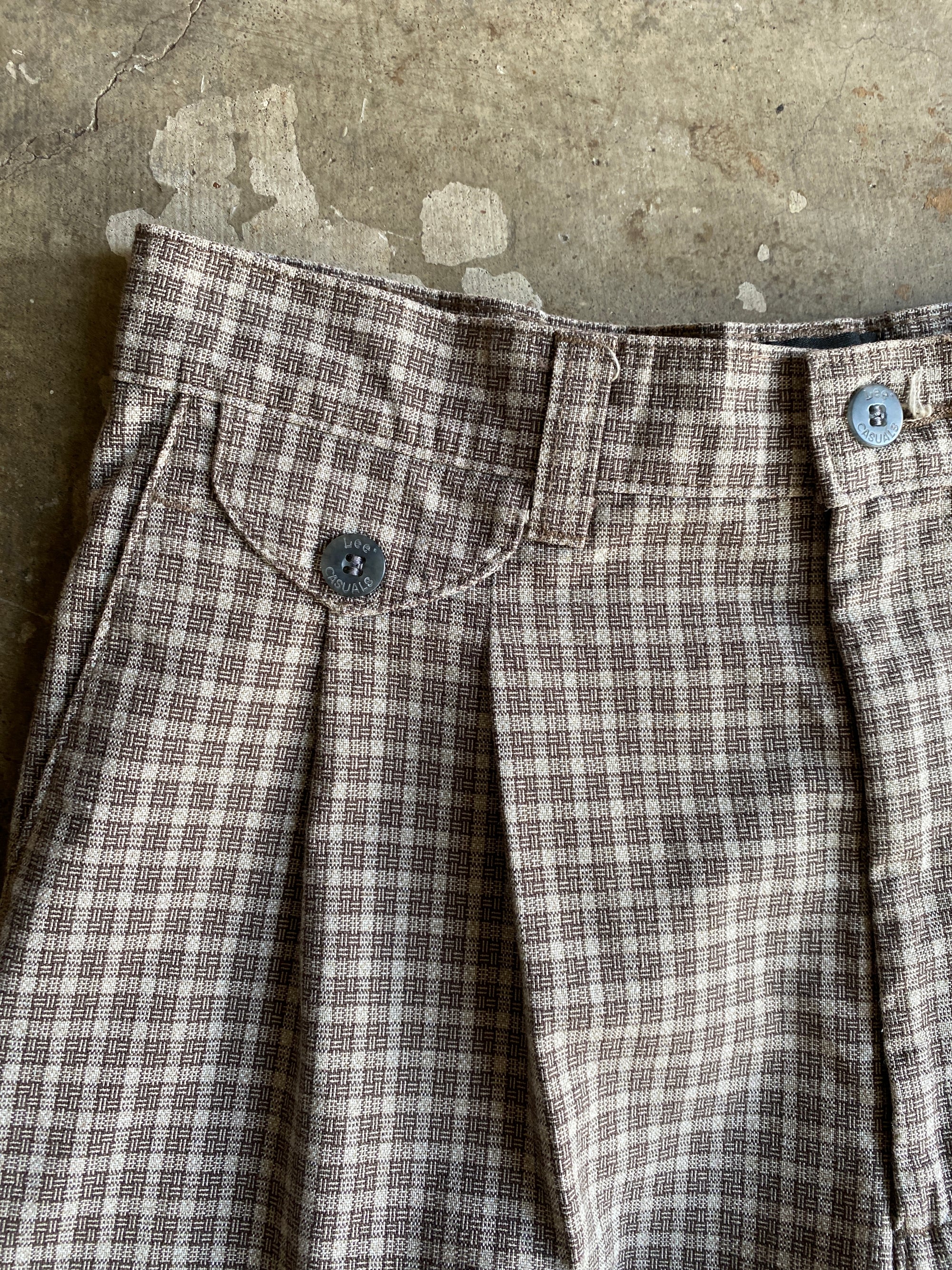 Vintage Plaid Lee Casual Pleat Pants