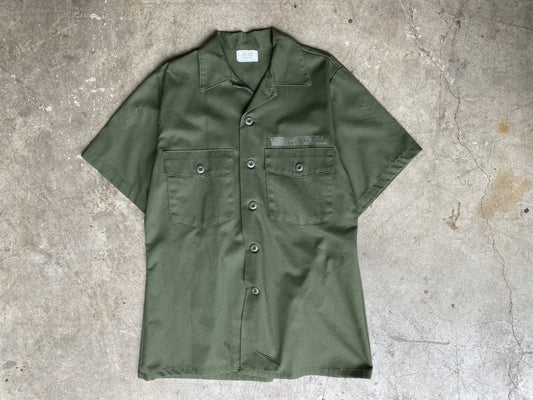 Vintage Green Short Sleeve Military Field Shirt