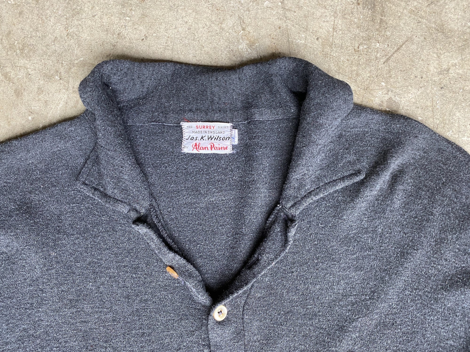 Vintage Grey Long Sleeve Polo