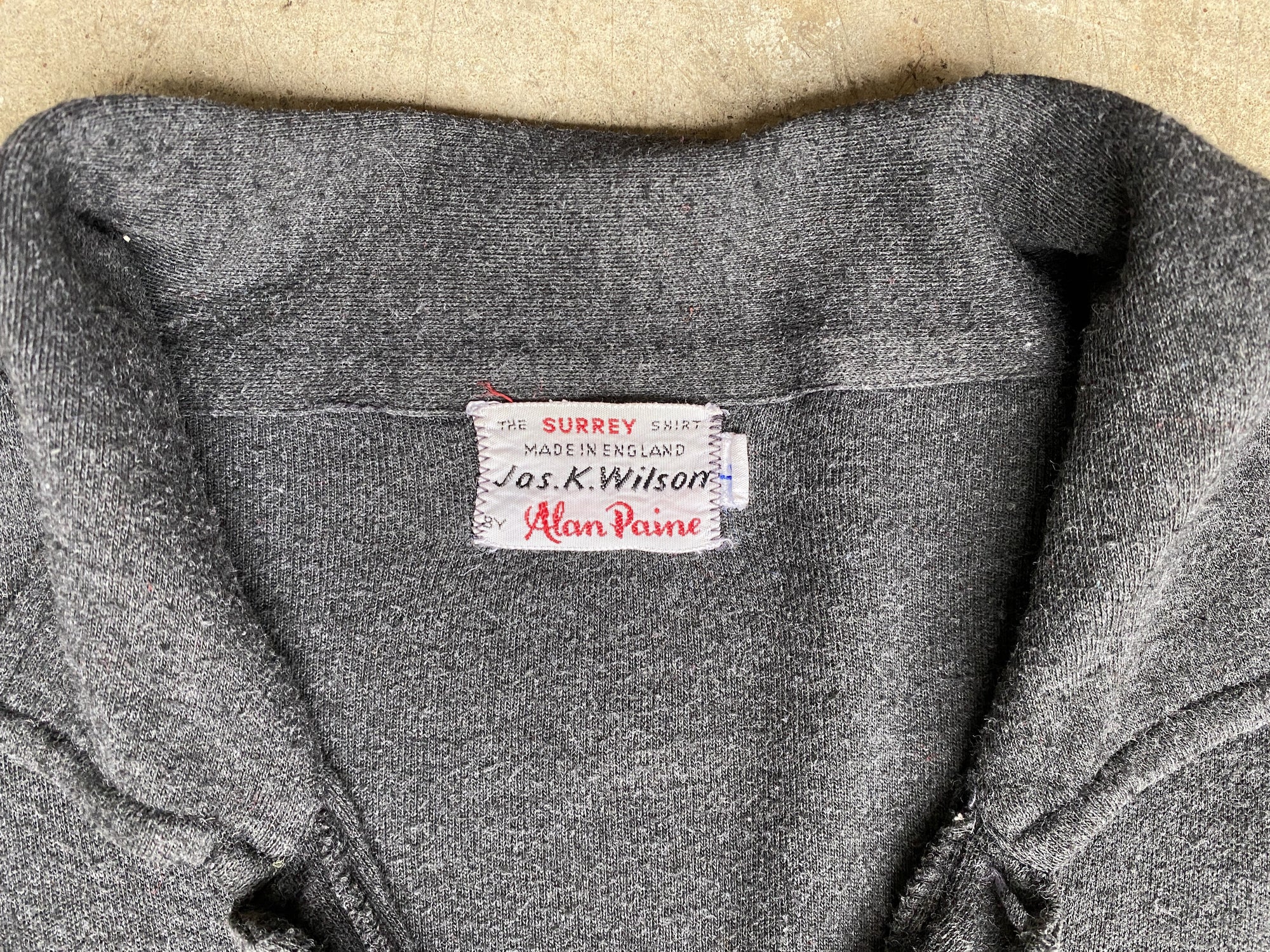 Vintage Grey Long Sleeve Polo