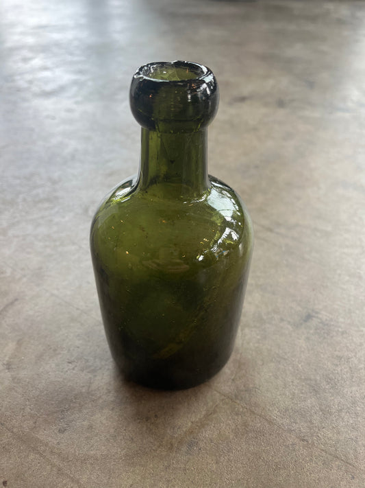 Green Glass Bottle Bud Vase