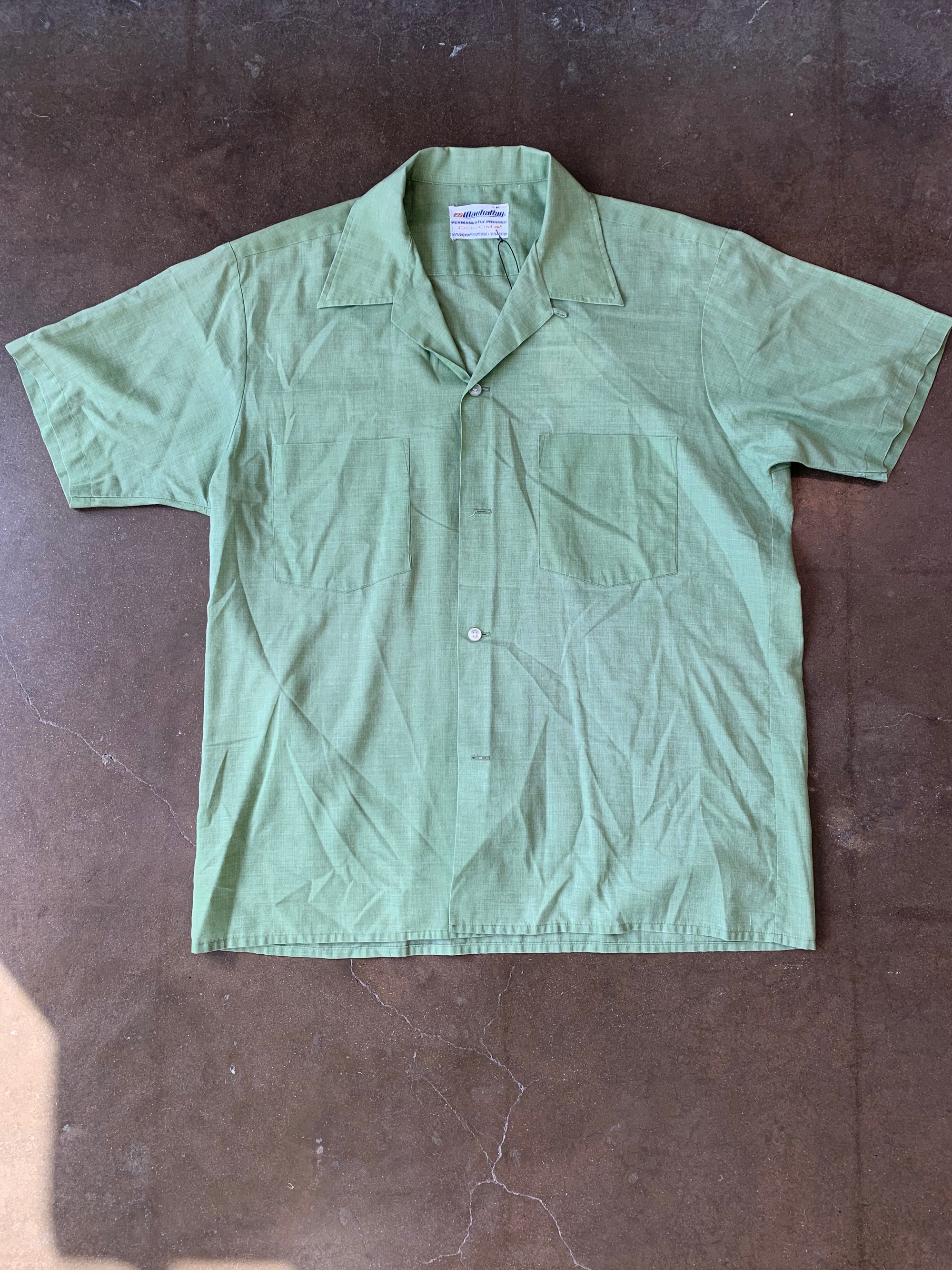 Manhattan Sage Short Sleeve Button Down XL