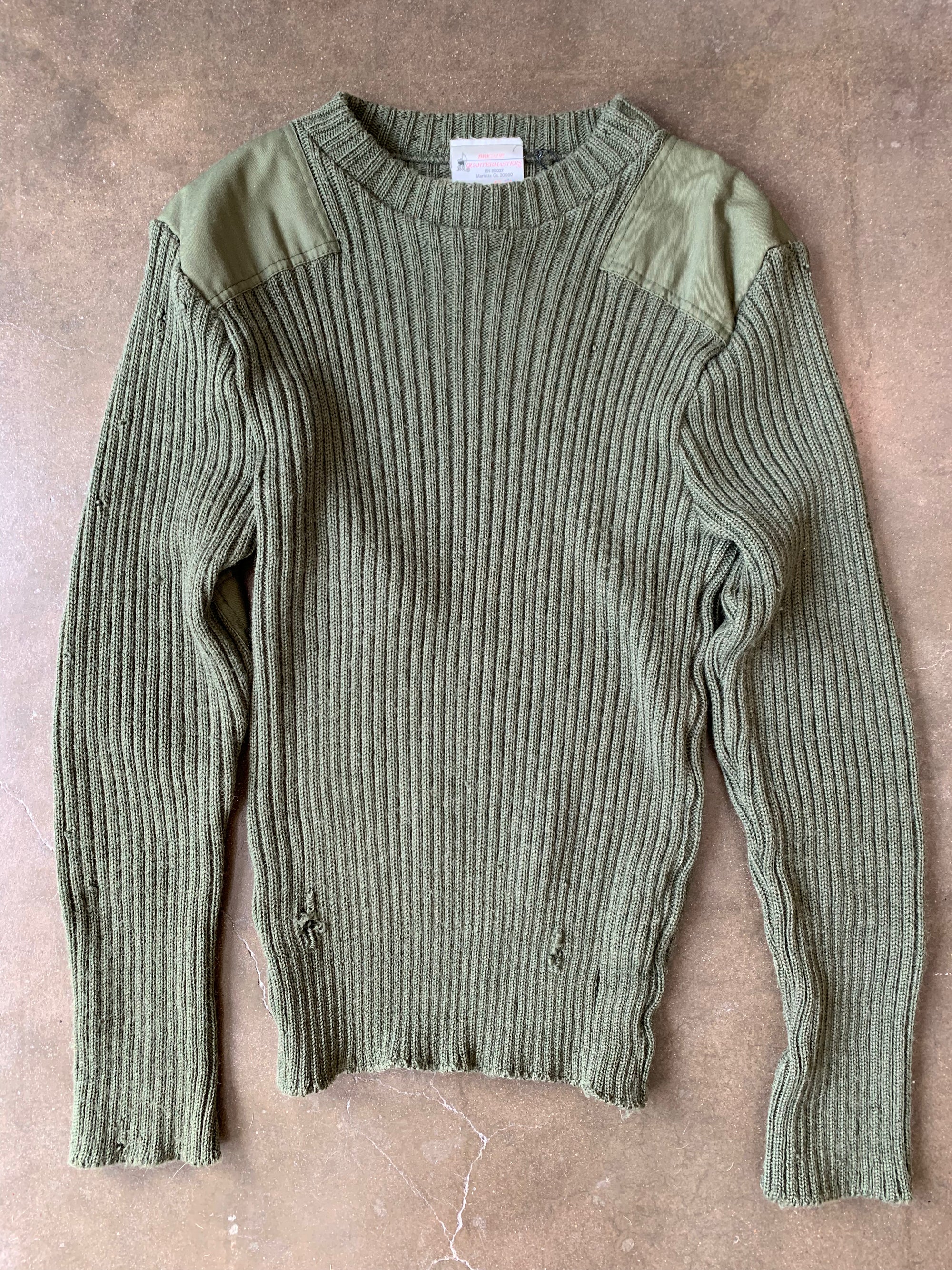 Vintage Military Issue Green Wool Sweater