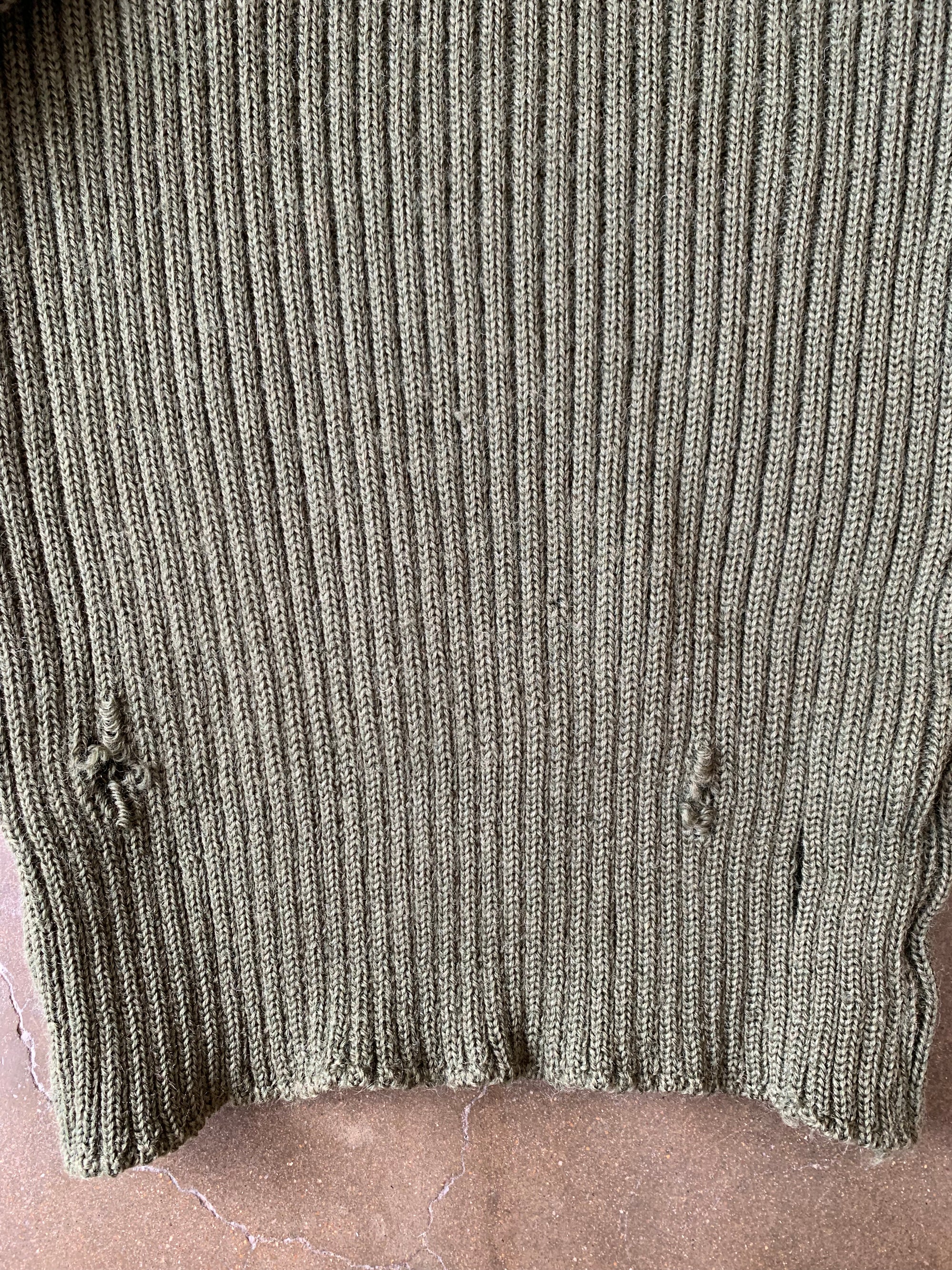 Vintage Military Issue Green Wool Sweater