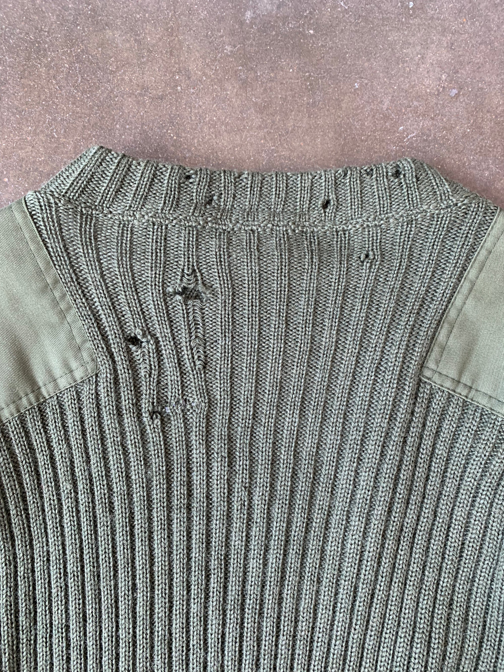 Vintage Military Issue Green Wool Sweater