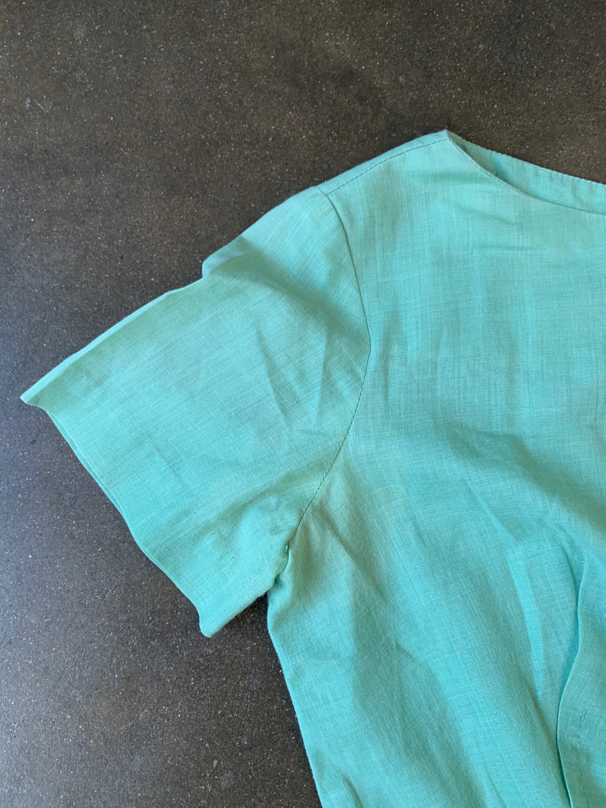 Vintage Mint Pleated Dress