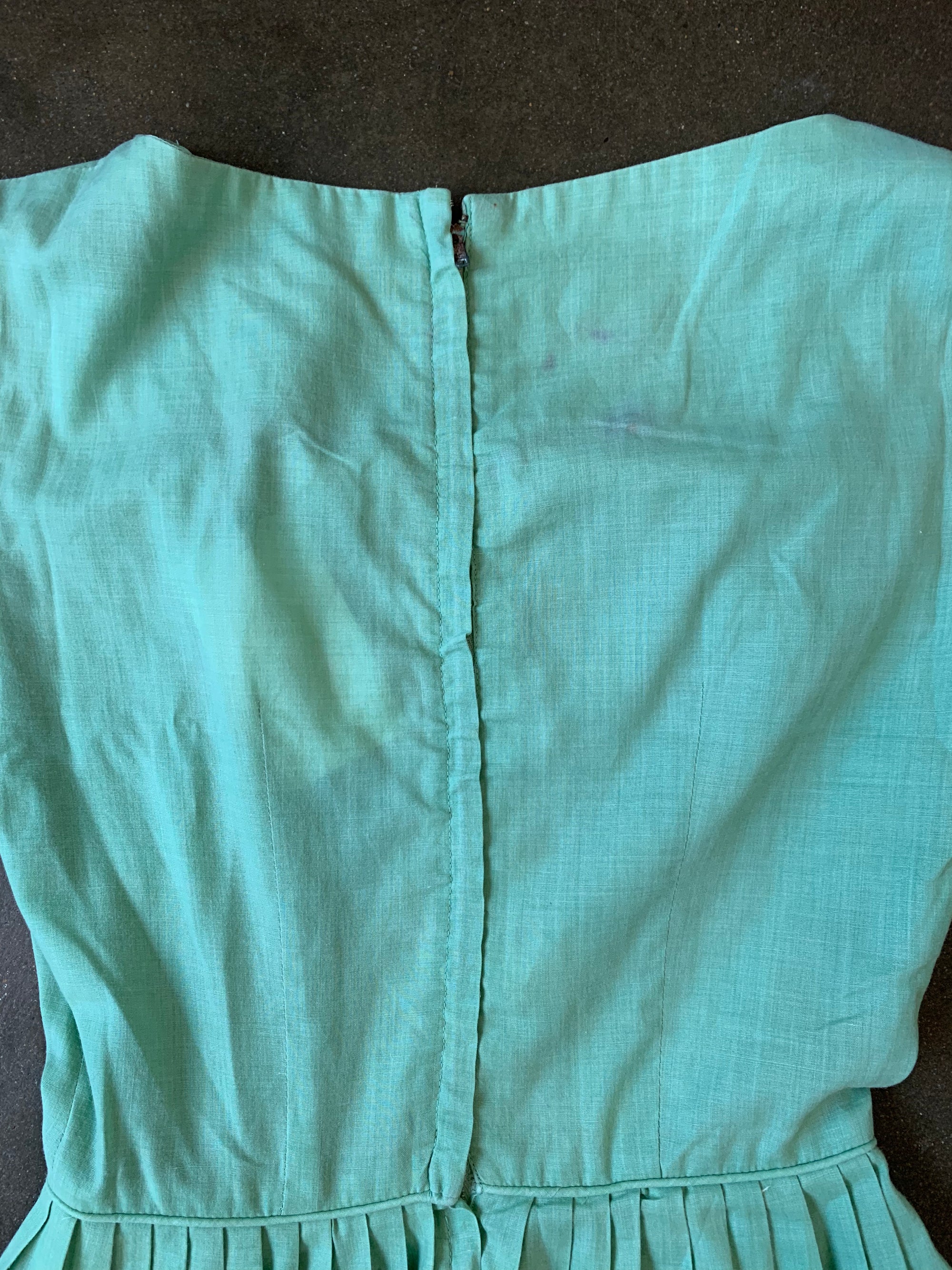Vintage Mint Pleated Dress