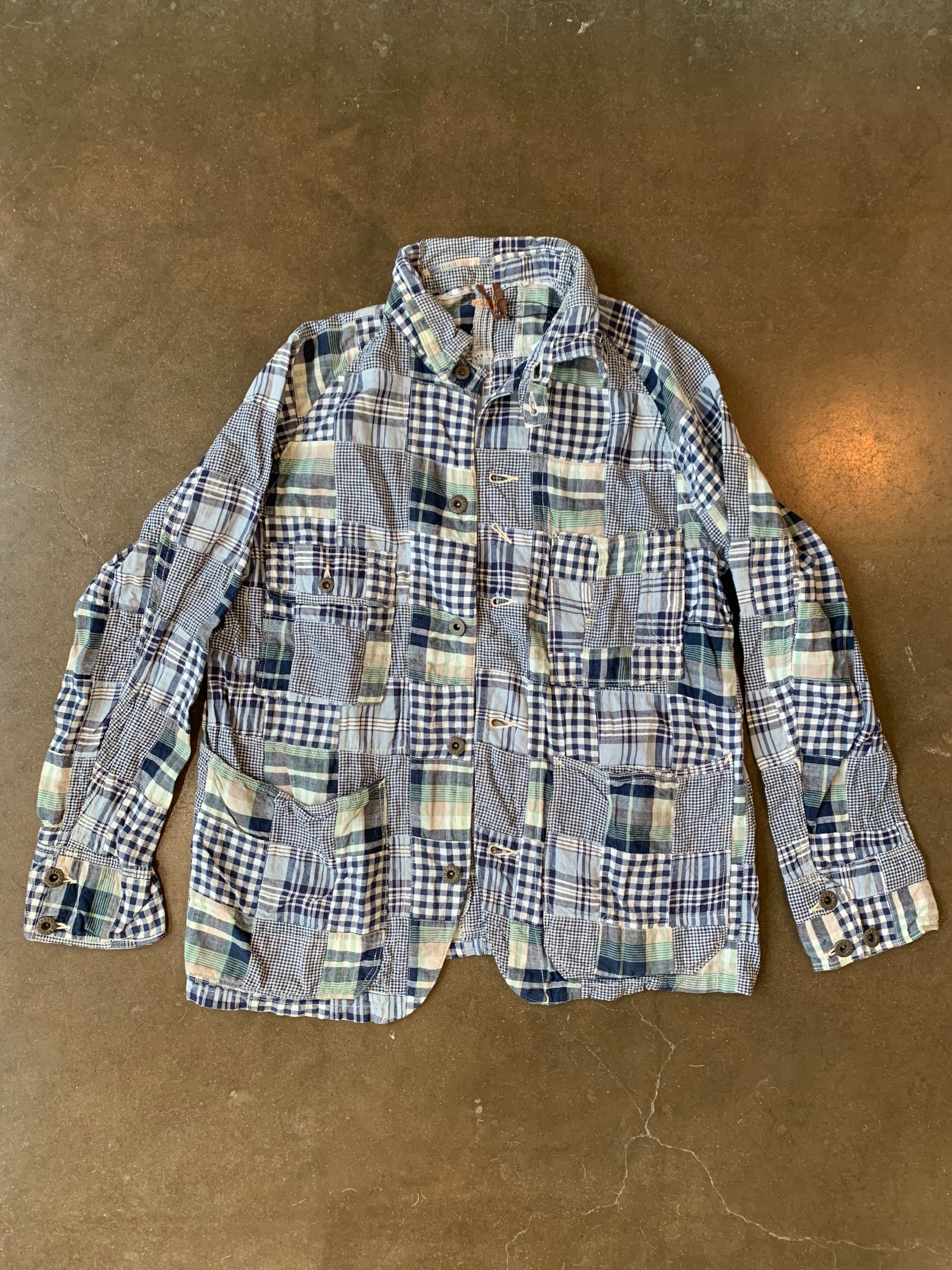 Kapital Blue Patchwork Button Down