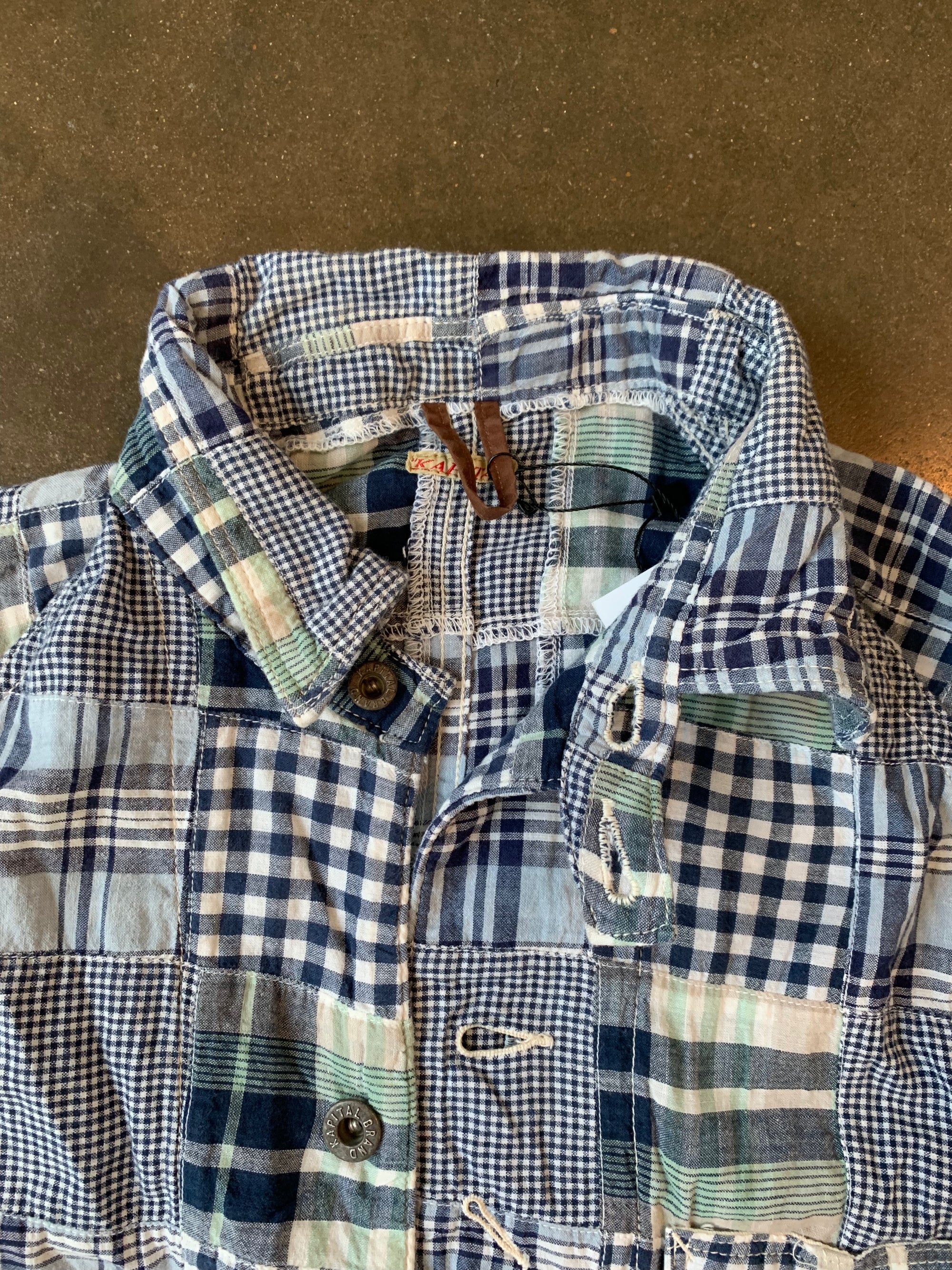 Kapital Blue Patchwork Button Down
