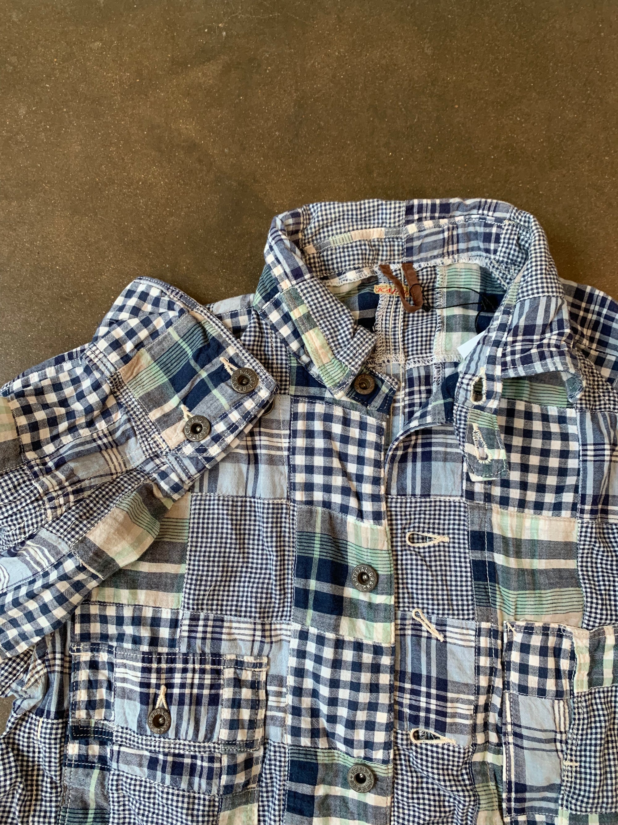 Kapital Blue Patchwork Button Down