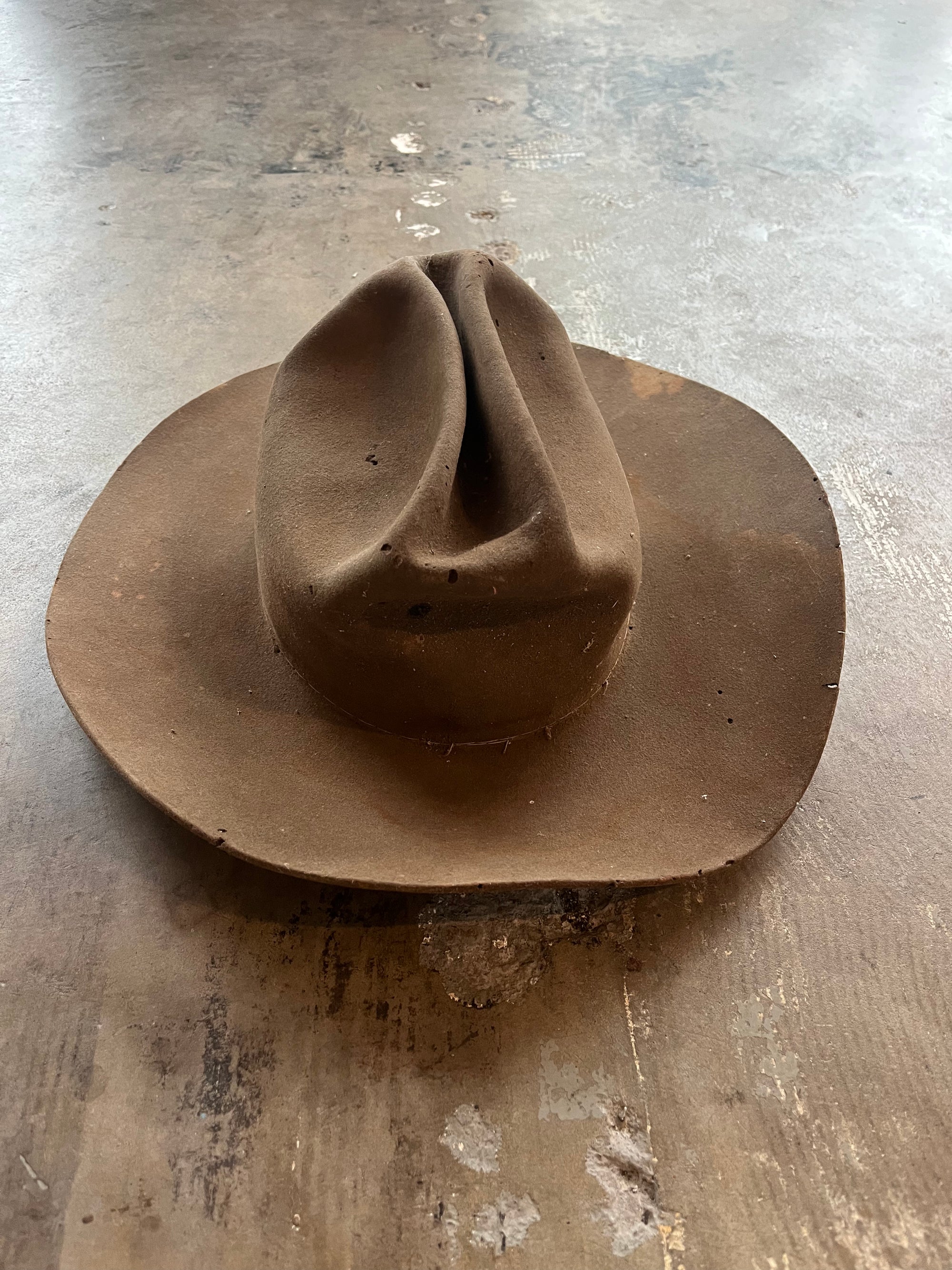 Worn In Brown Vintage Cowboy Hat