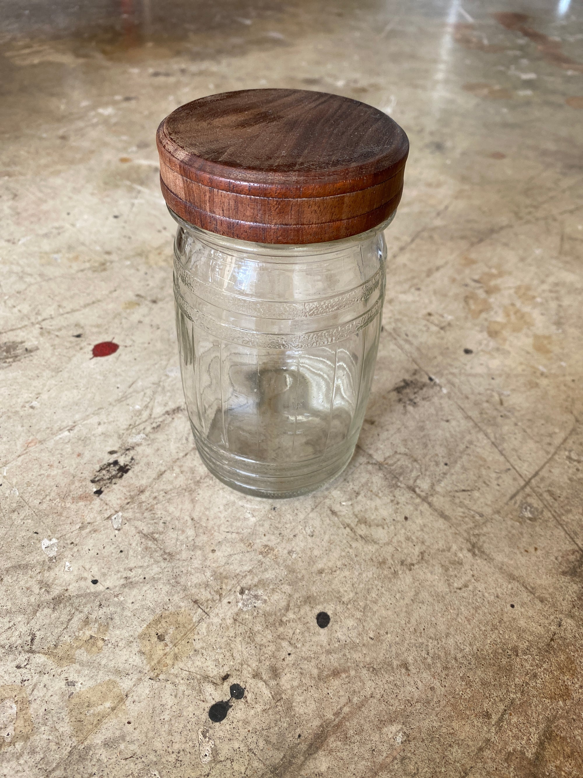 Small Barrel Canister With Wood Top