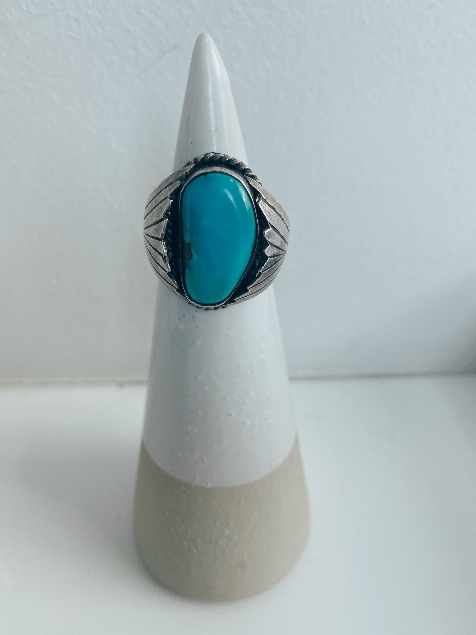 Vintage Ring with Large Turquoise Stone