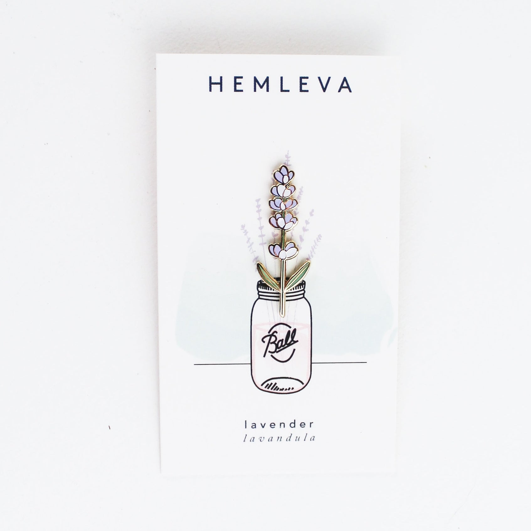 Hemleva, lavender, lapel pin, Samantha Leung, gold, vegan, cruelty free