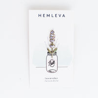 Hemleva, lavender, lapel pin, Samantha Leung, gold, vegan, cruelty free