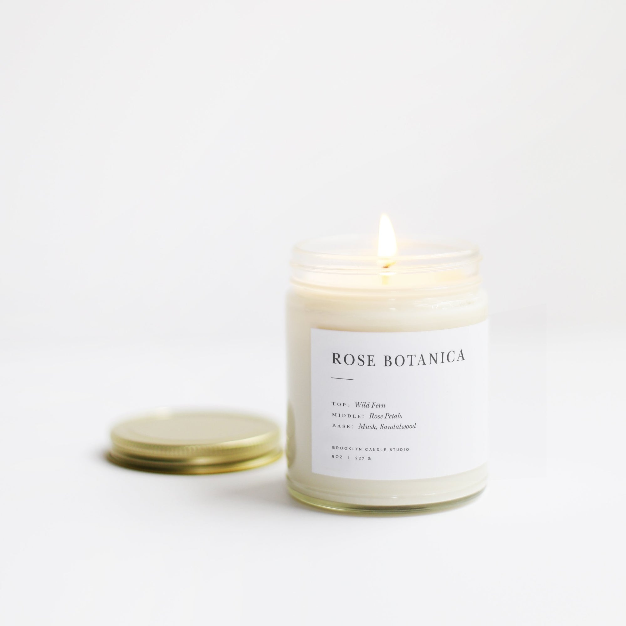 Musk, sandalwood, Rose Botanica Minimalist Candle, brooklyn candle studio, hand poured, soy candle, soy wax, vegan, cruelty free, all natural, all-natural 