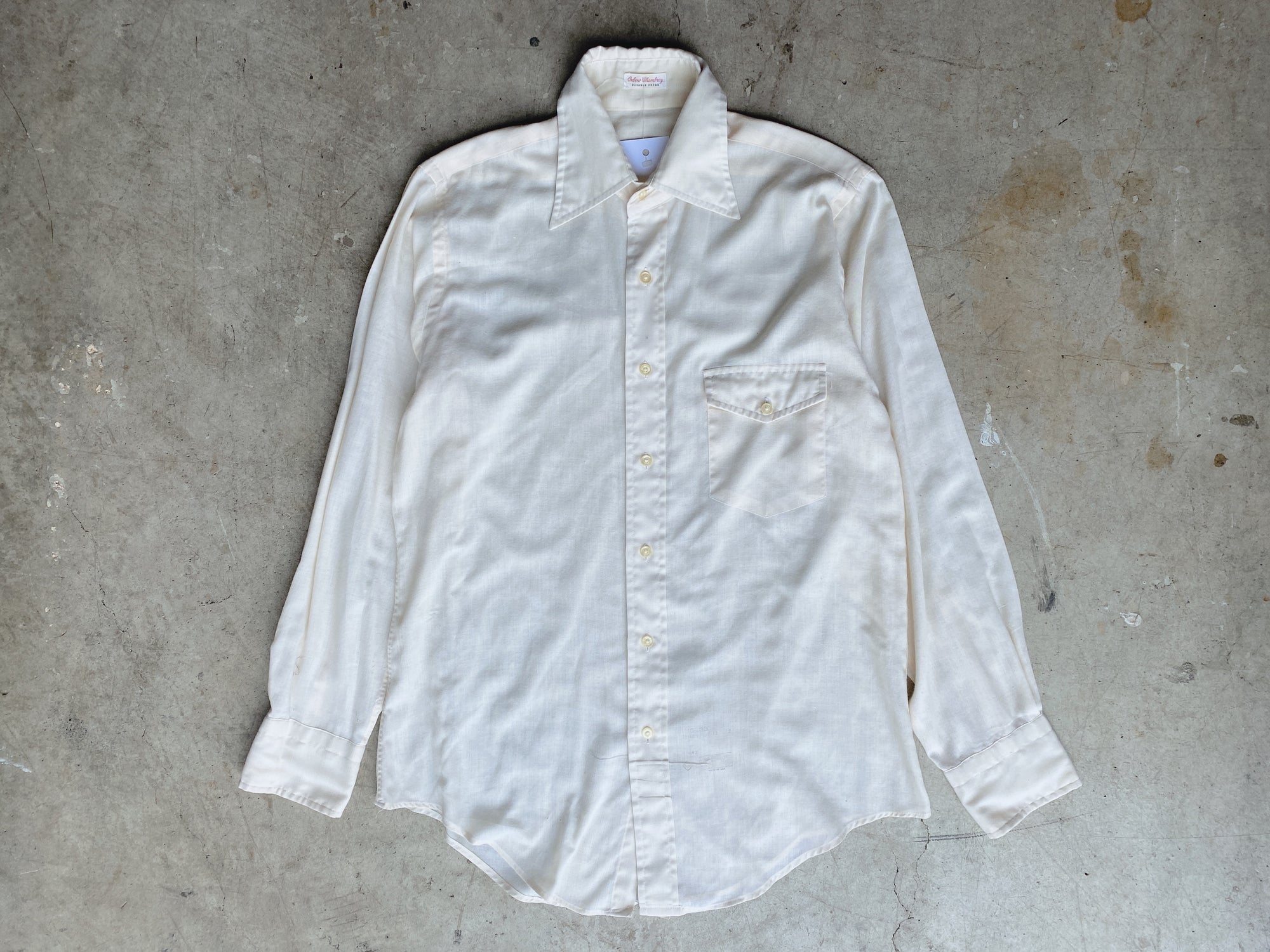 Vintage Beige Oxbow Single Pocket Button Up