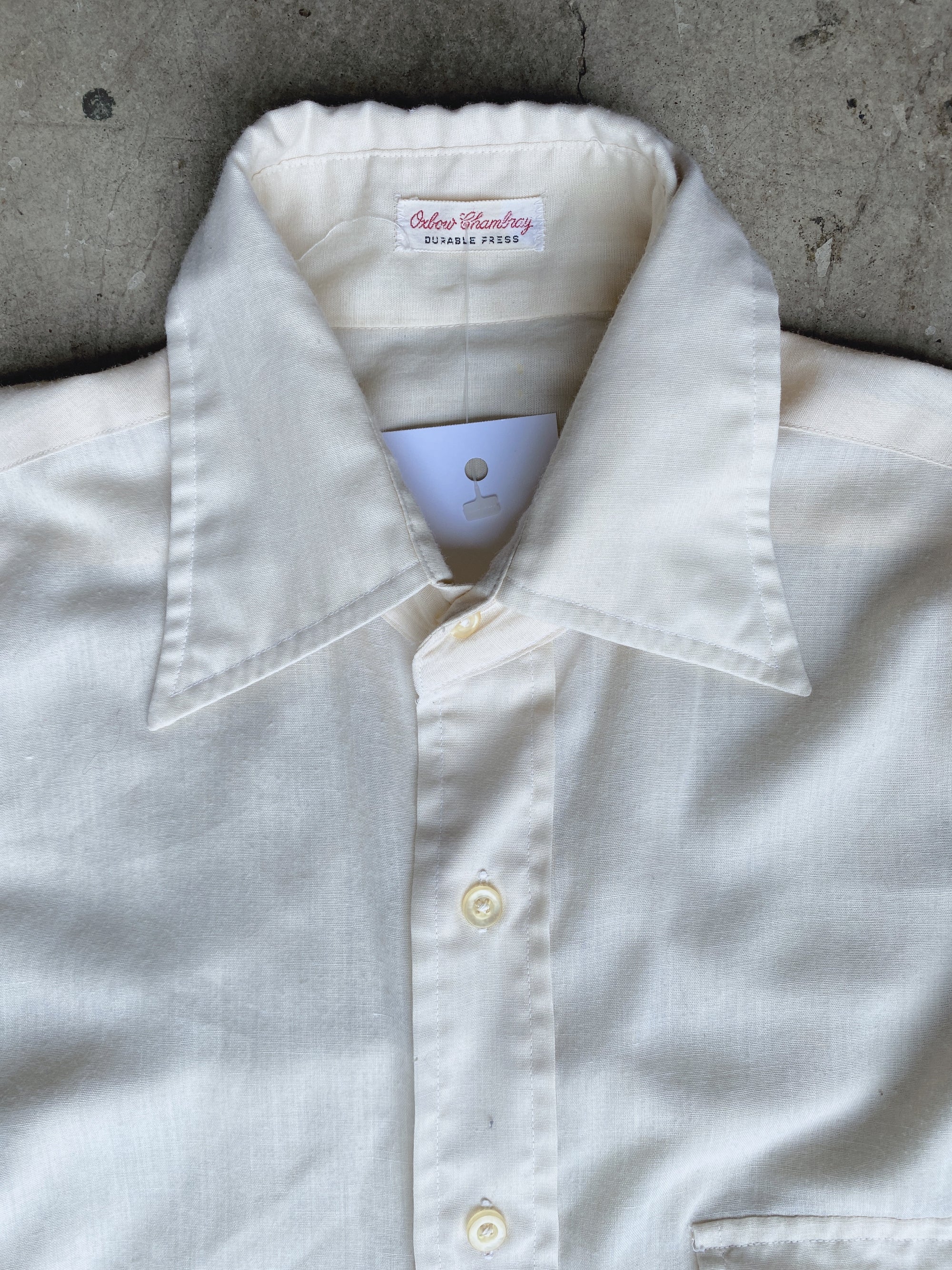 Vintage Beige Oxbow Single Pocket Button Up