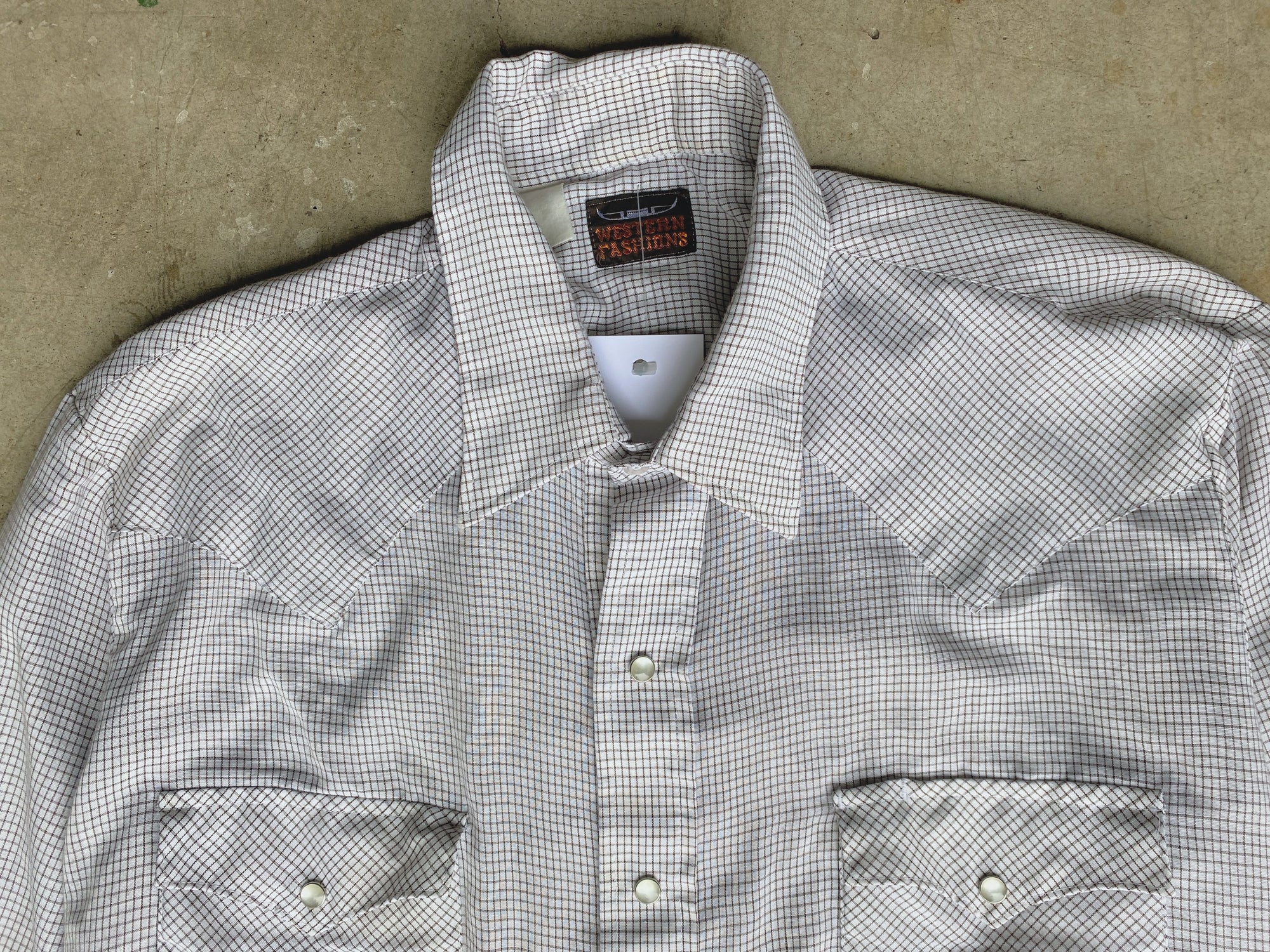 Vintage Brown Plaid Pearl Snap Button Down