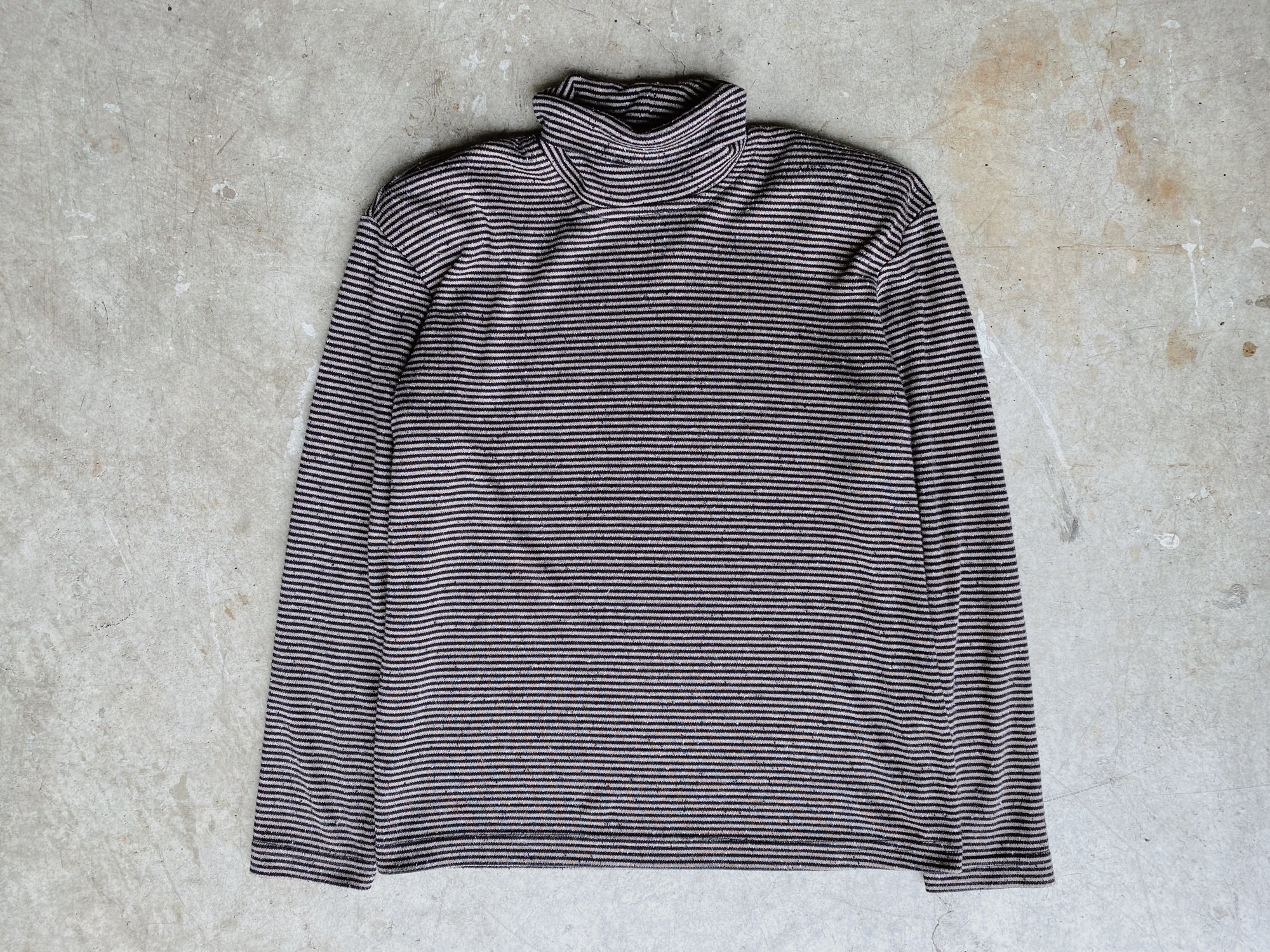 Vintage Brown & Black Striped Turtleneck